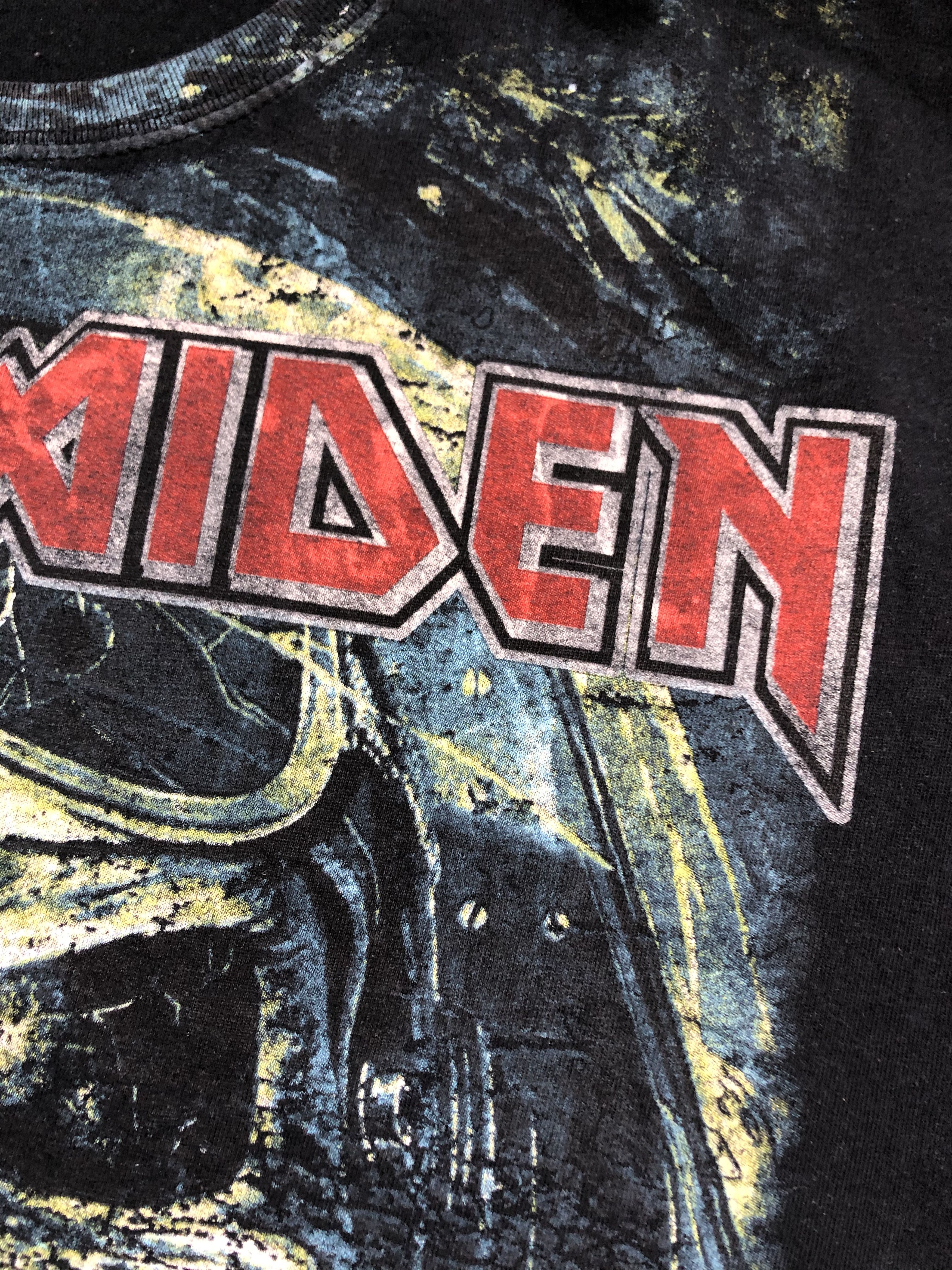 Band Tees × Iron Maiden × Vintage Vintage Iron Maiden Aces High Crazy Overprint Tee Y2k Hype Size US XXL / EU 58 / 5 - 11 Thumbnail