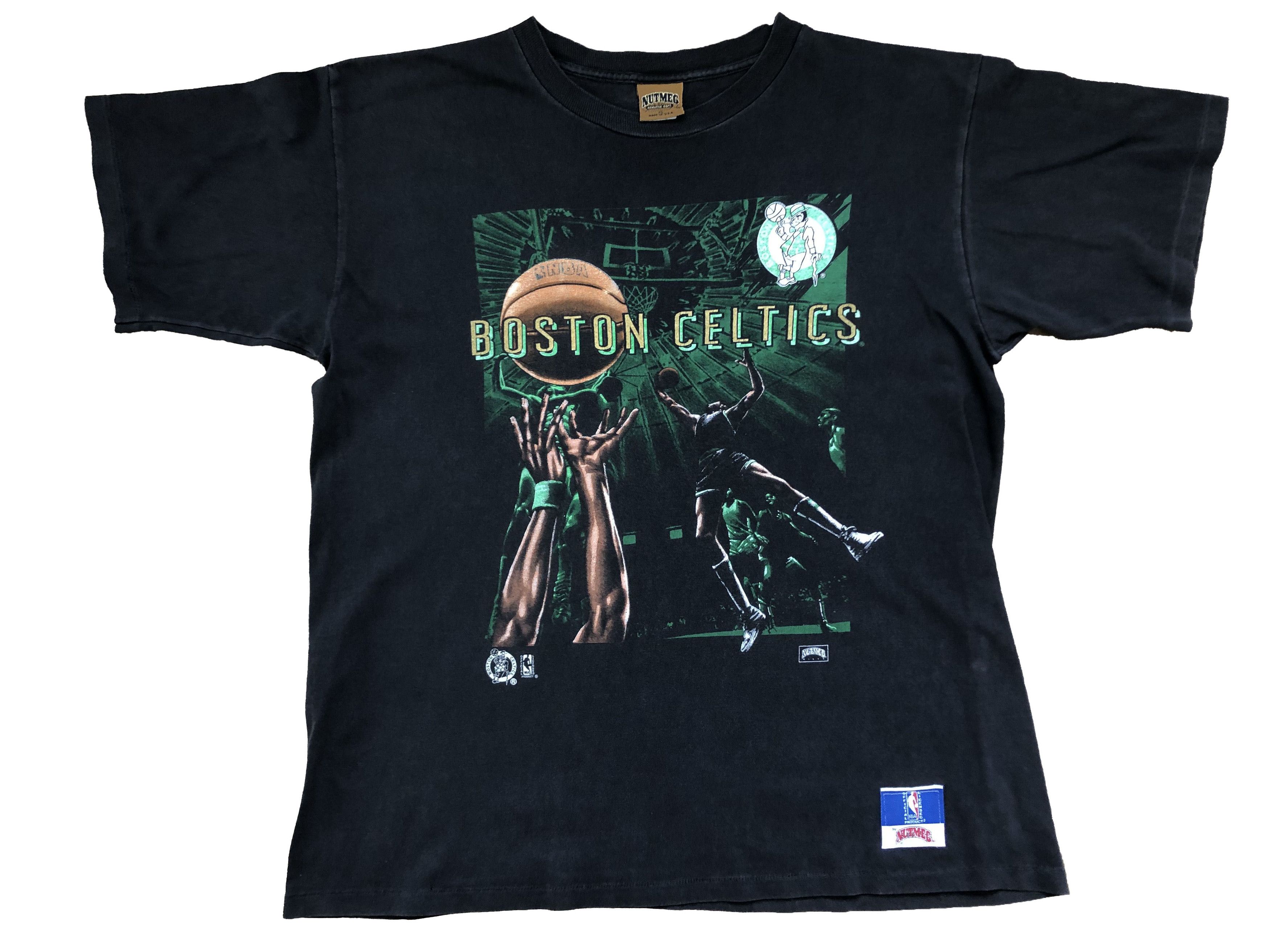 NBA × Nutmeg × Vintage Vintage NBA Boston Celtics Larry Bird Nutmeg Tee Y2K Rare Size US XL / EU 56 / 4 - 1 Thumbnail