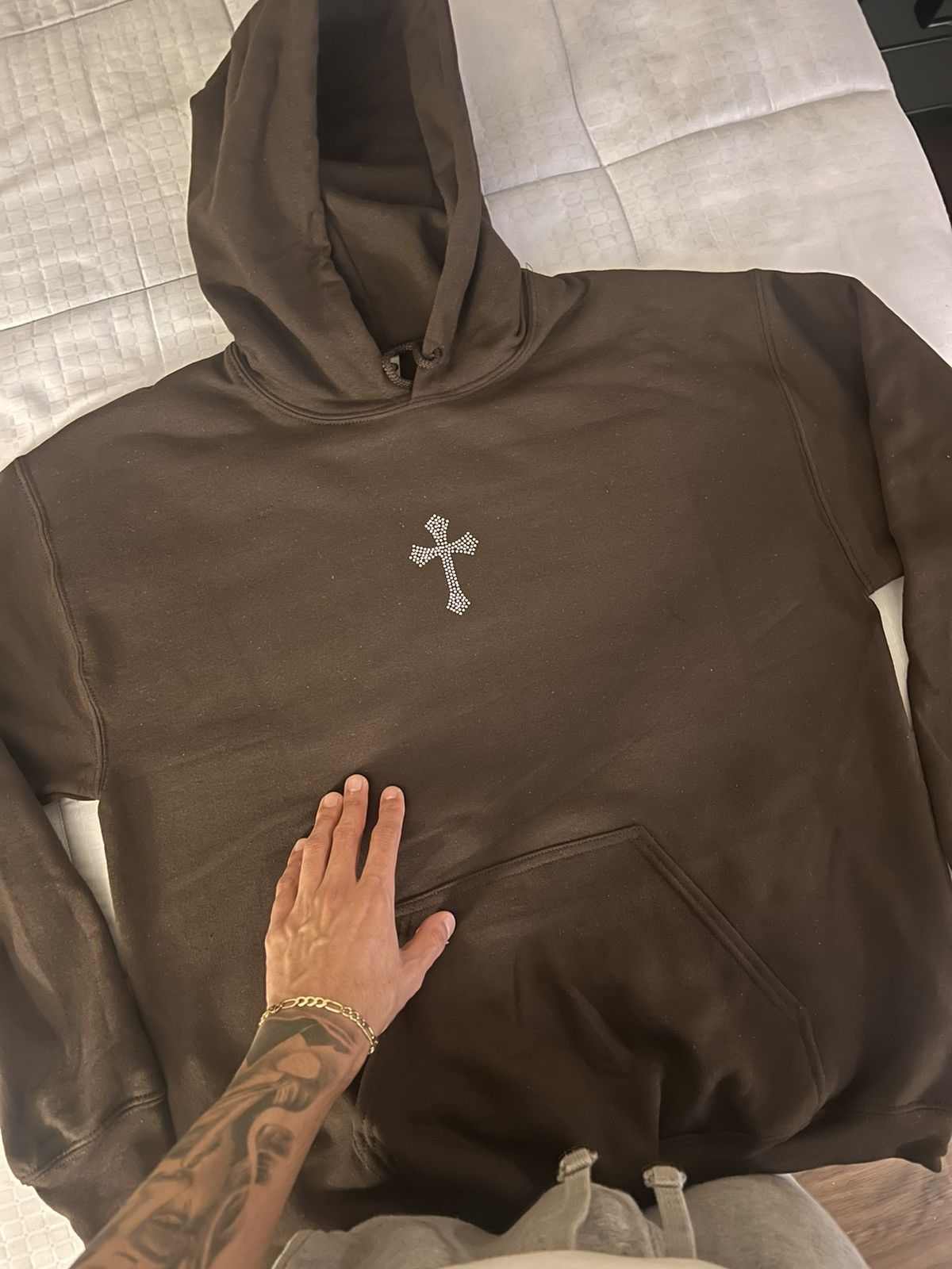 Rhinestones Cross Vintage Hoodie
