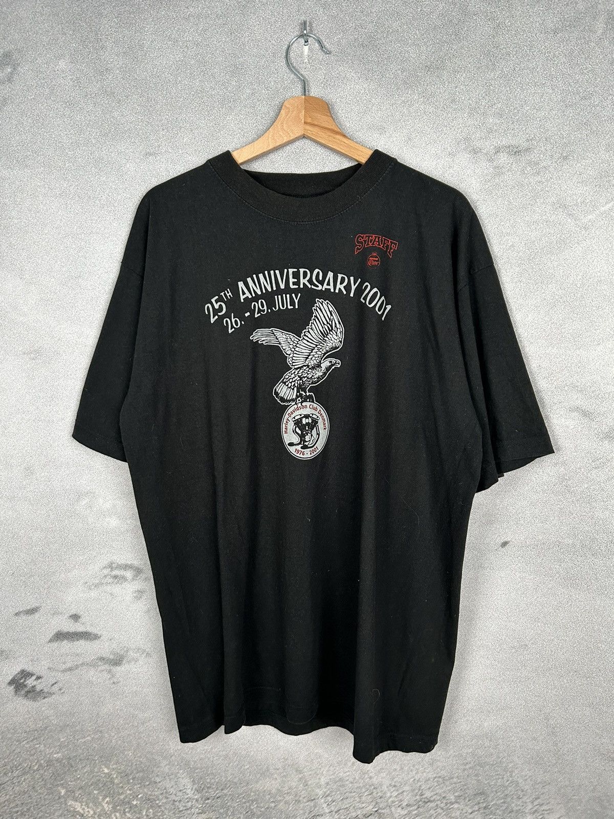 Harley Davidson × Vintage Vintage Harley Davidson Denmark Club 2001 Graphic Tee Size US XL / EU 56 / 4 - 1 Thumbnail