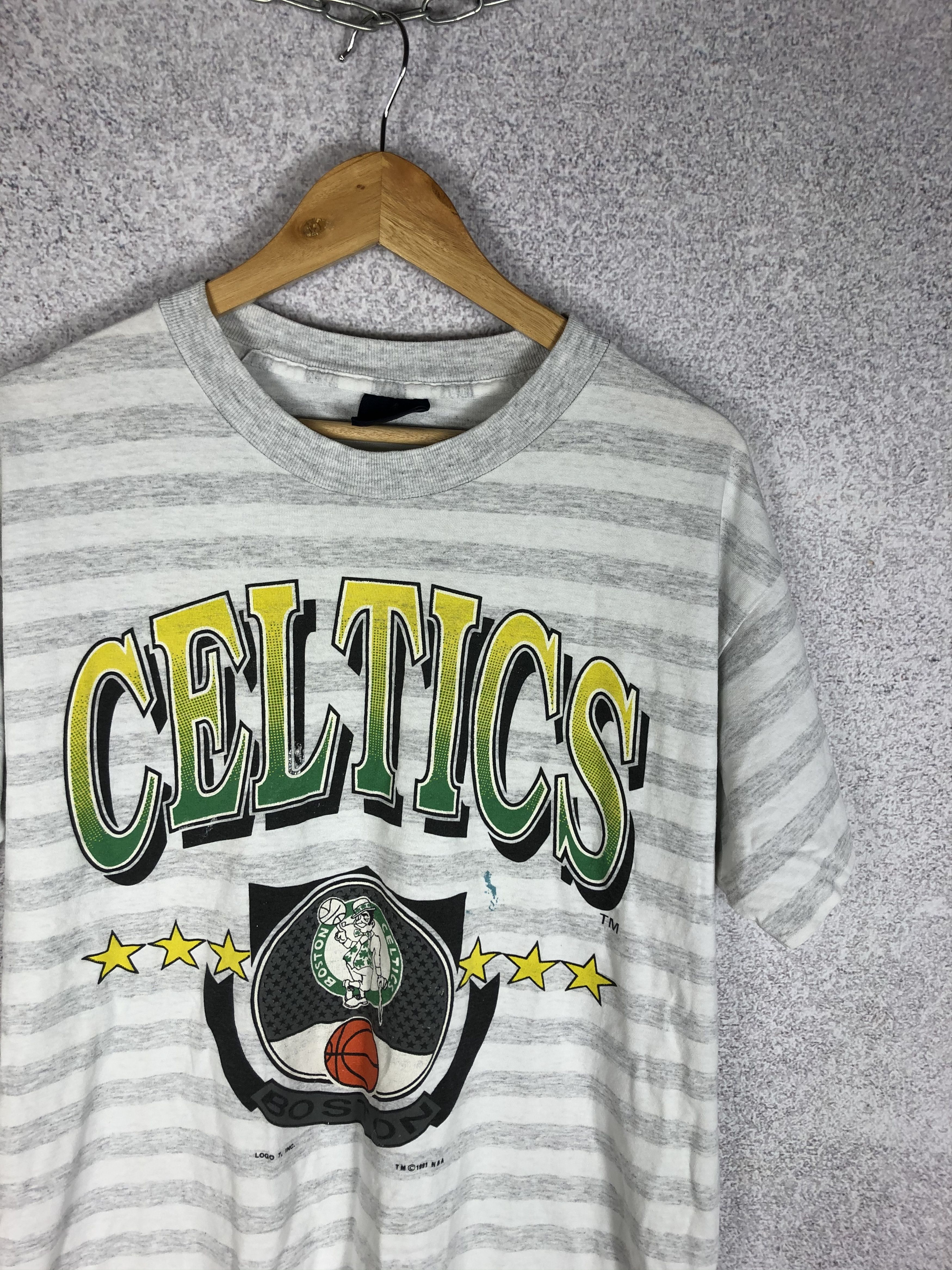 NBA Vintage 1991 Boston Celtics NBA T-Shirt Made in USA Tee Size US XL / EU 56 / 4 - 2 Thumbnail