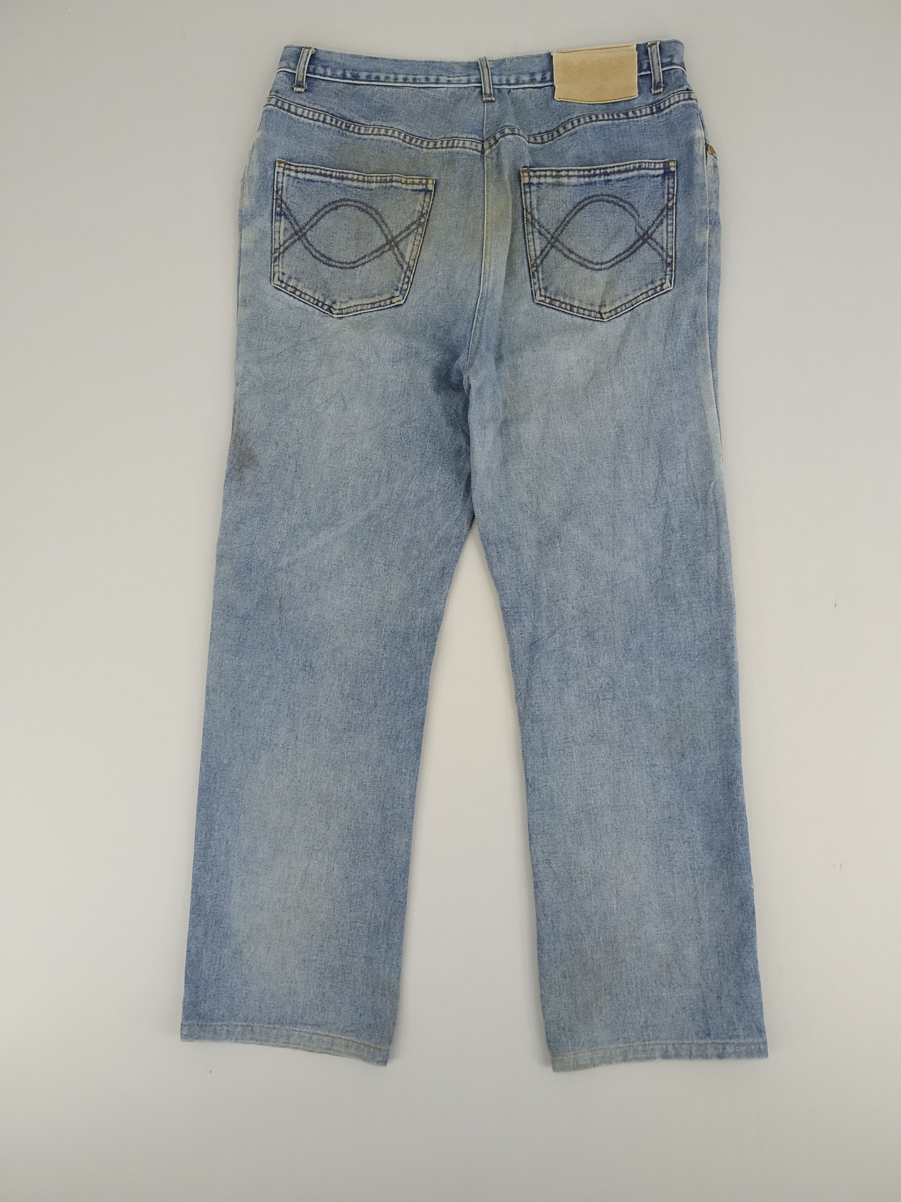 image of Archival Clothing x Denime W36 Made In Italy Hunting World Dirty Washed Blue Jeans, Men's