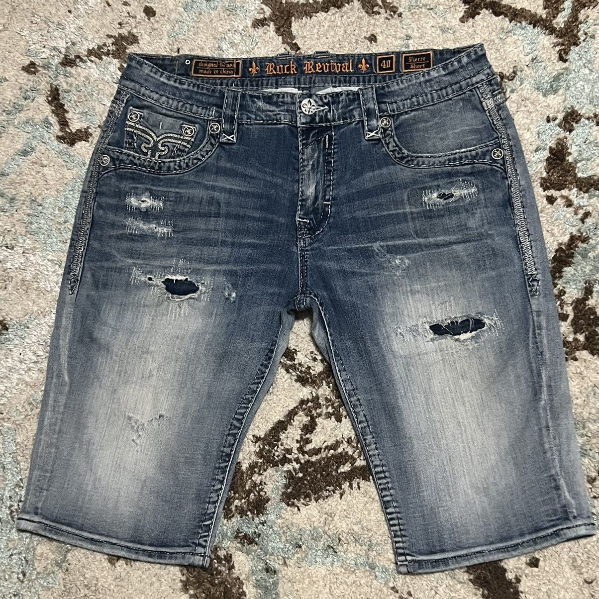Rock Revival Rock Revival Mens Pierre Jean Shorts Size 40 14" Inseam Size US 40 / EU 56 - 2 Thumbnail
