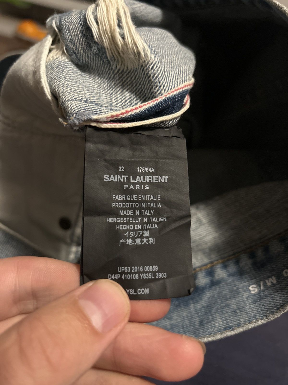 Saint Laurent Paris Blue Denim Distressed Jeans Size US 32 / EU 48 - 18 Thumbnail