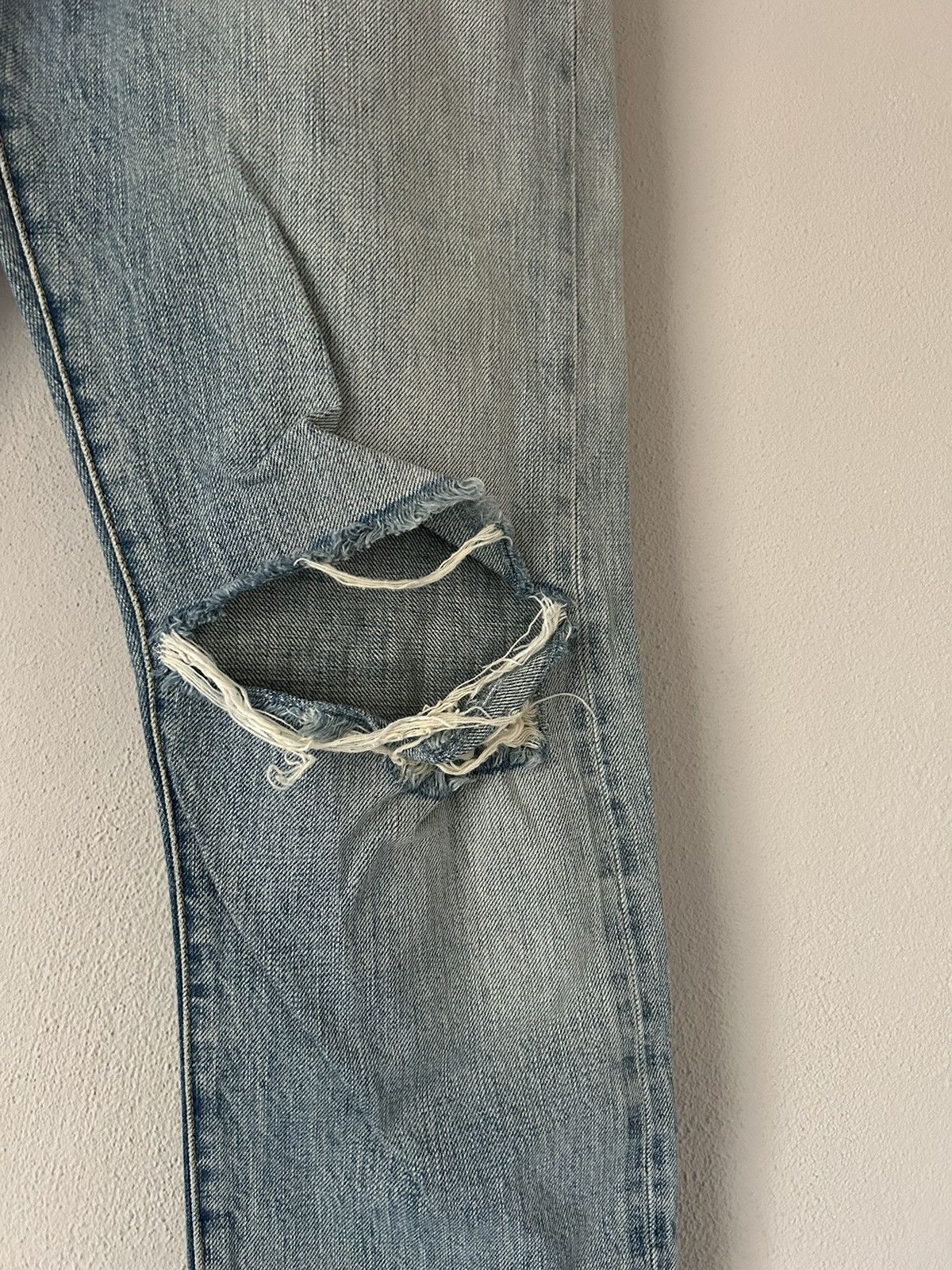 Saint Laurent Paris Blue Denim Distressed Jeans Size US 32 / EU 48 - 9 Thumbnail