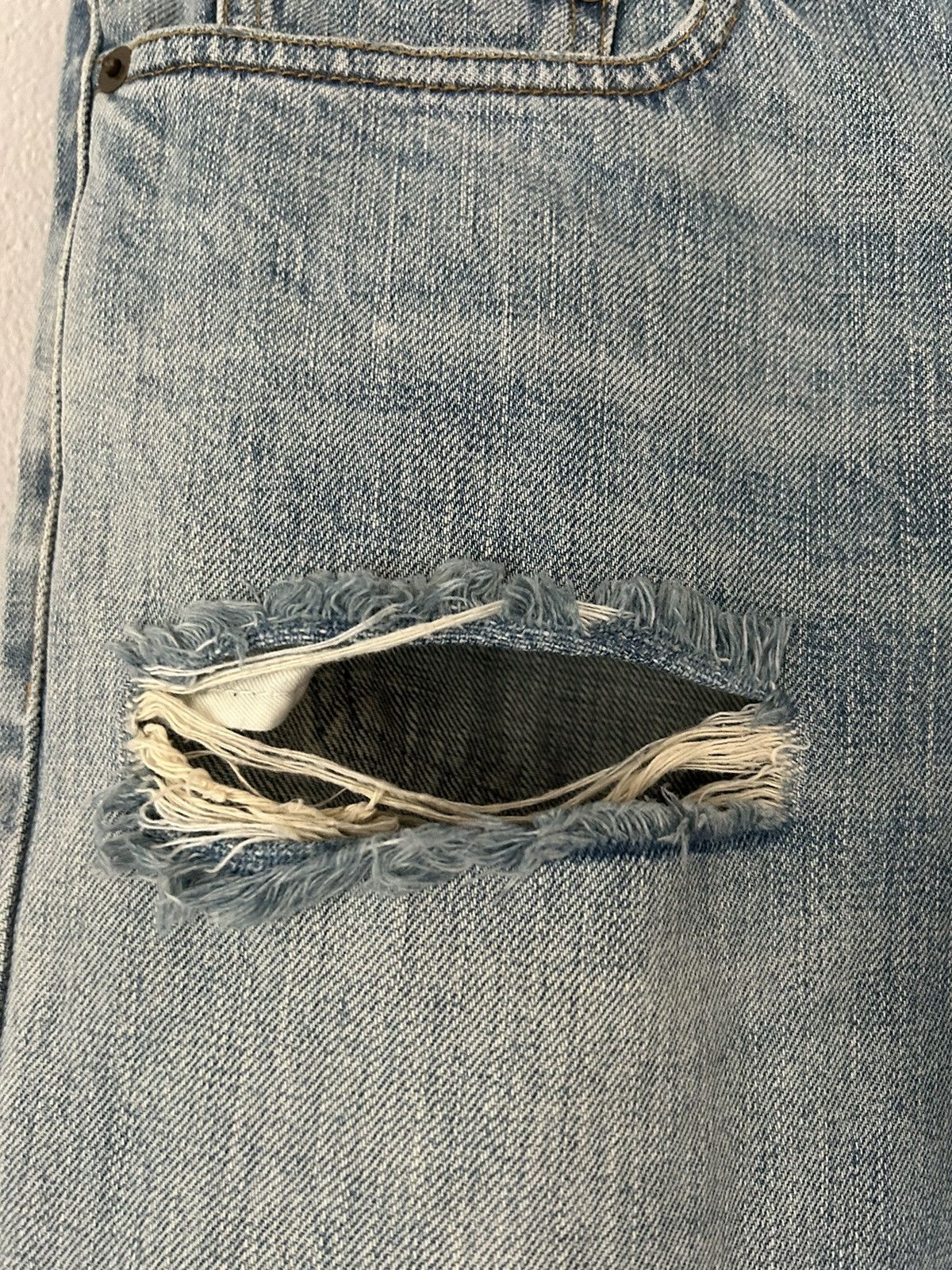 Saint Laurent Paris Blue Denim Distressed Jeans Size US 32 / EU 48 - 3 Thumbnail