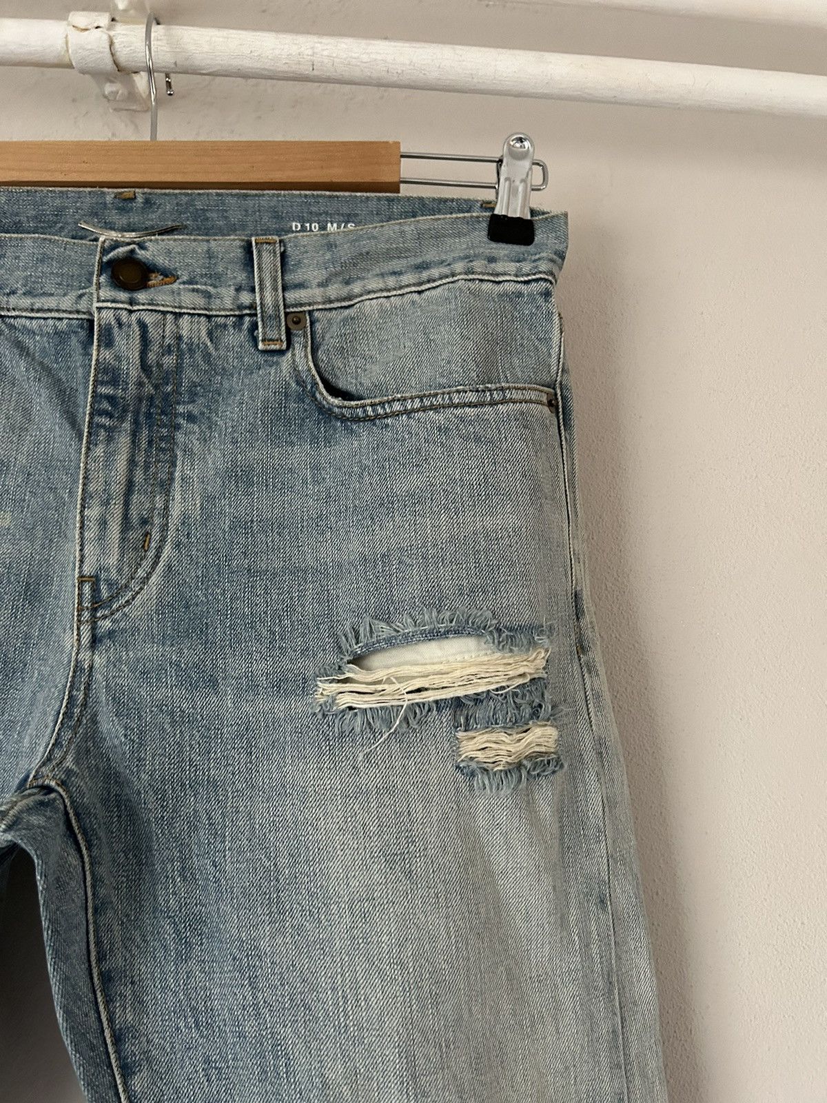 Saint Laurent Paris Blue Denim Distressed Jeans Size US 32 / EU 48 - 7 Thumbnail