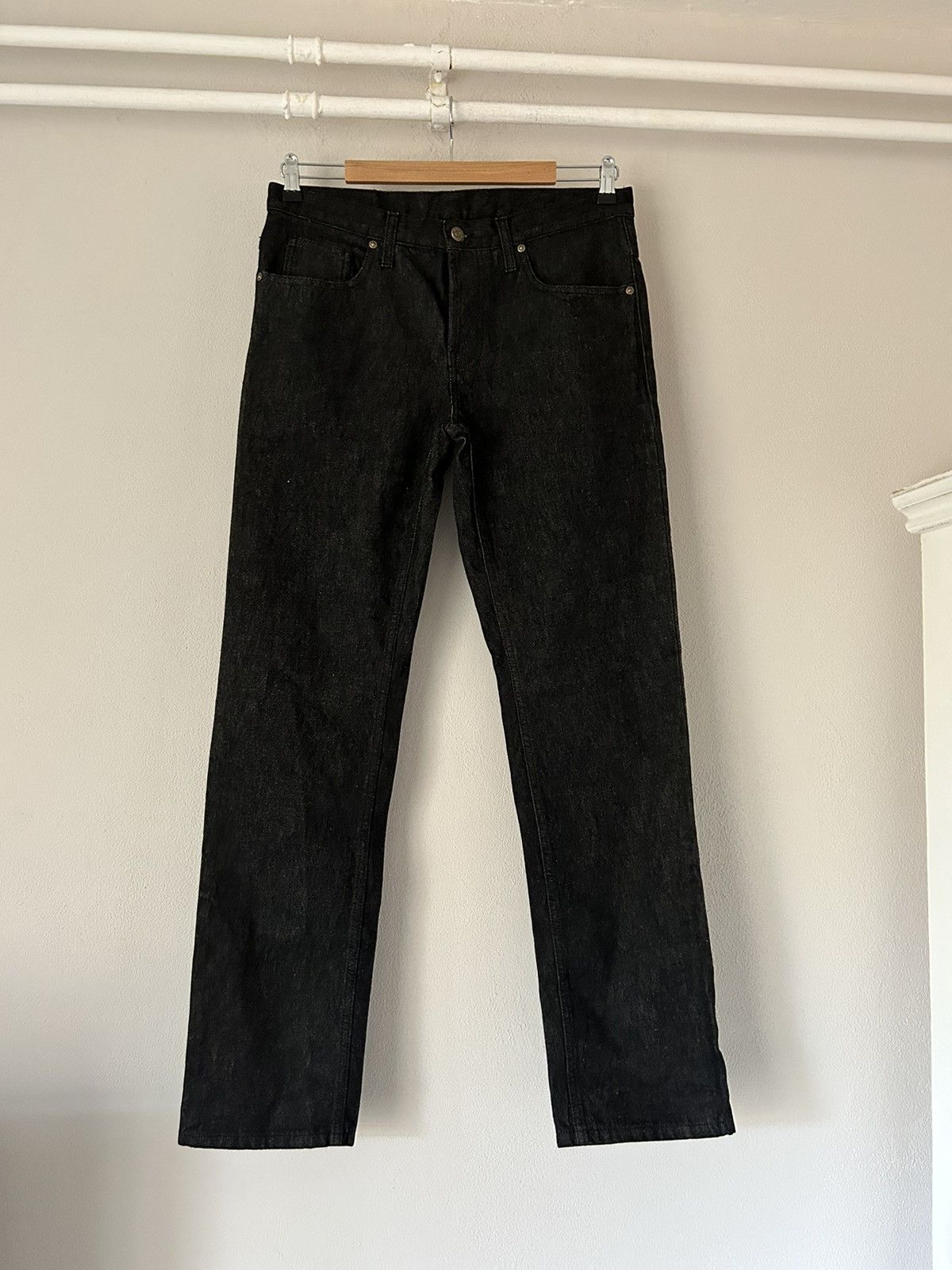 image of Gucci Black Jeans With Monogram Badge, Men's (Size 30)