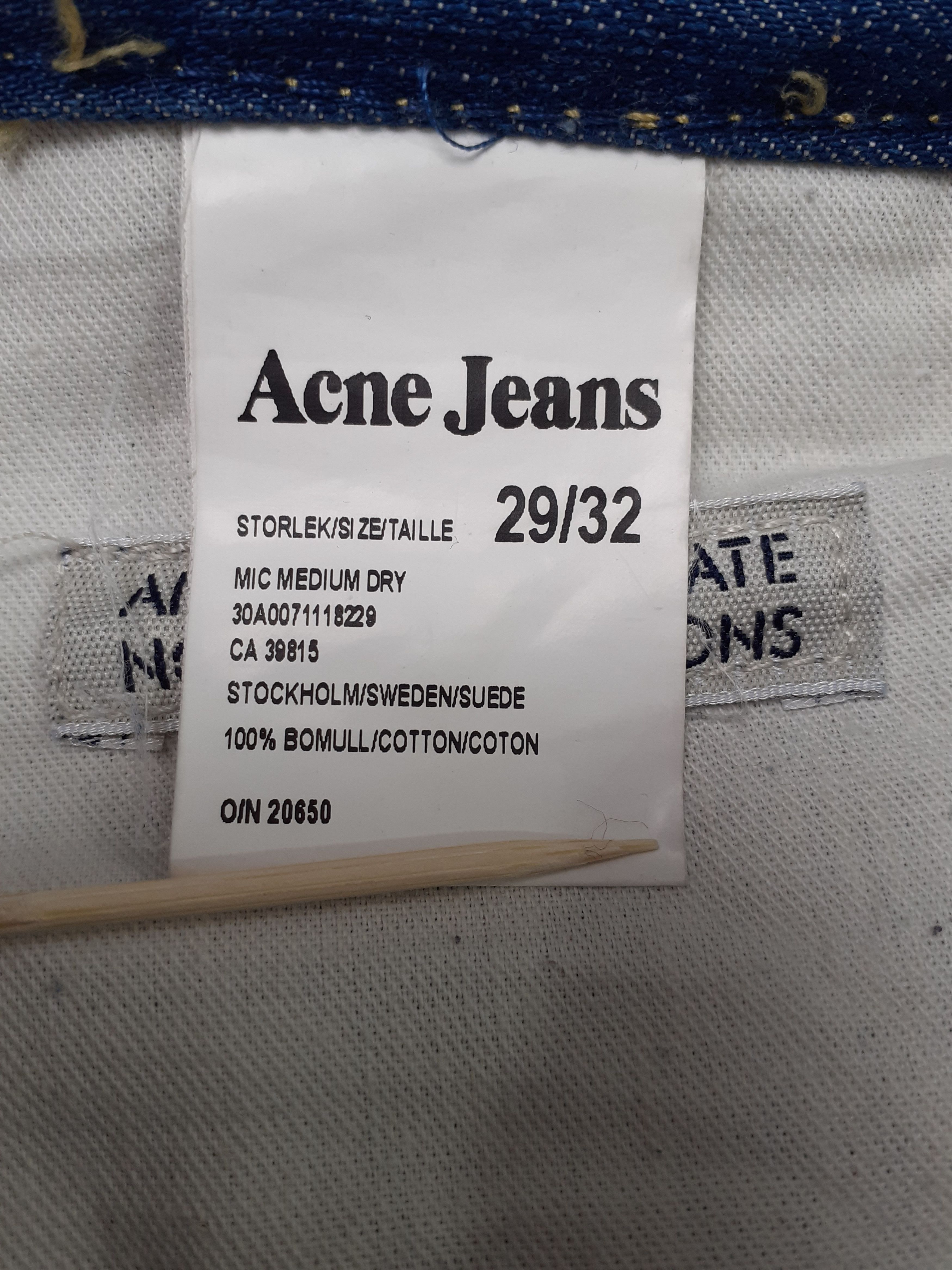 Acne Studios 💎 Acne Studios 29/32 "MIC MEDIUM DRY" Straight Blue Jeans Size US 29 - 3 Thumbnail