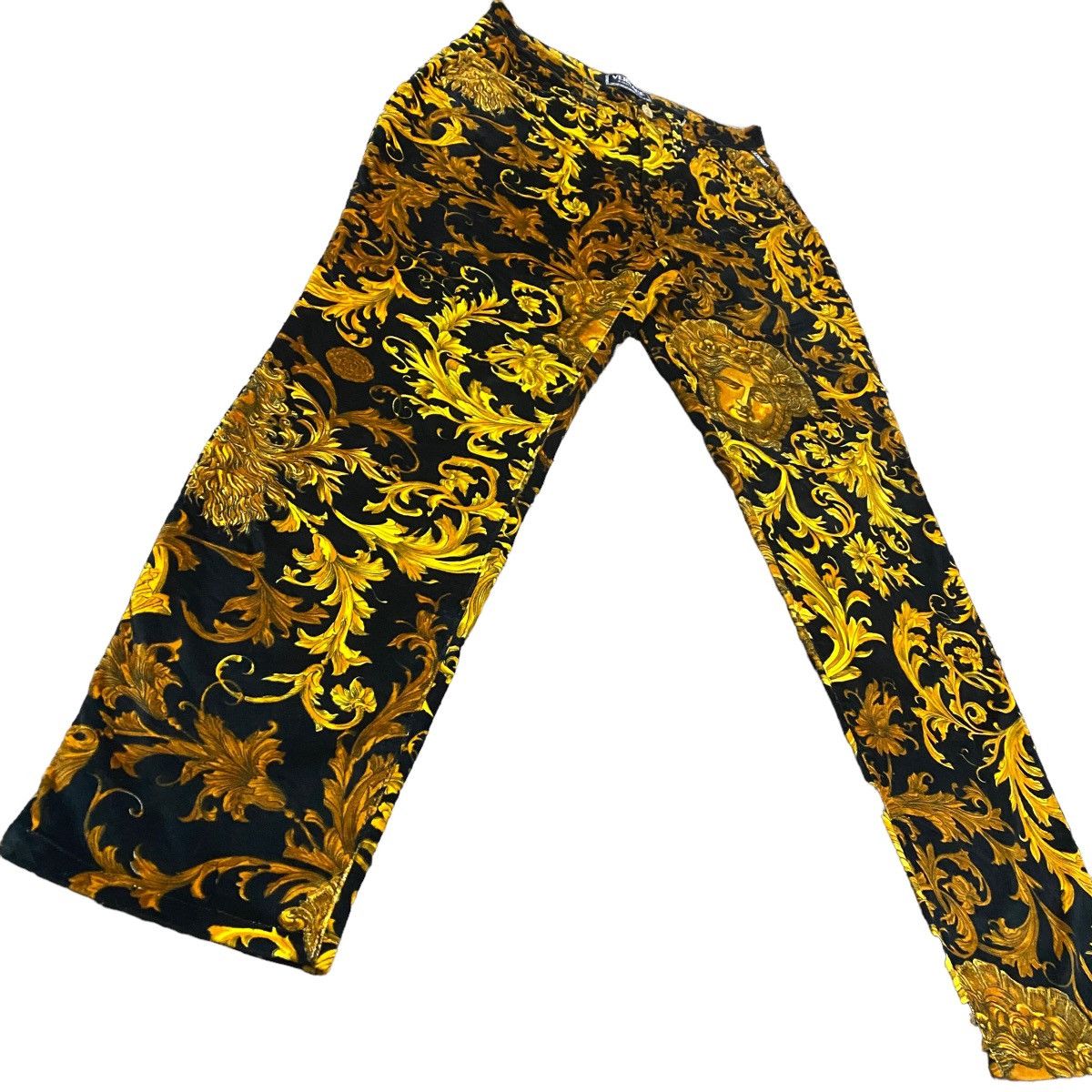 Versace Jeans Couture Vintage Versace Baroque Medusa Velvet Jeans Size 30" / US 8 / IT 44 - 5 Thumbnail