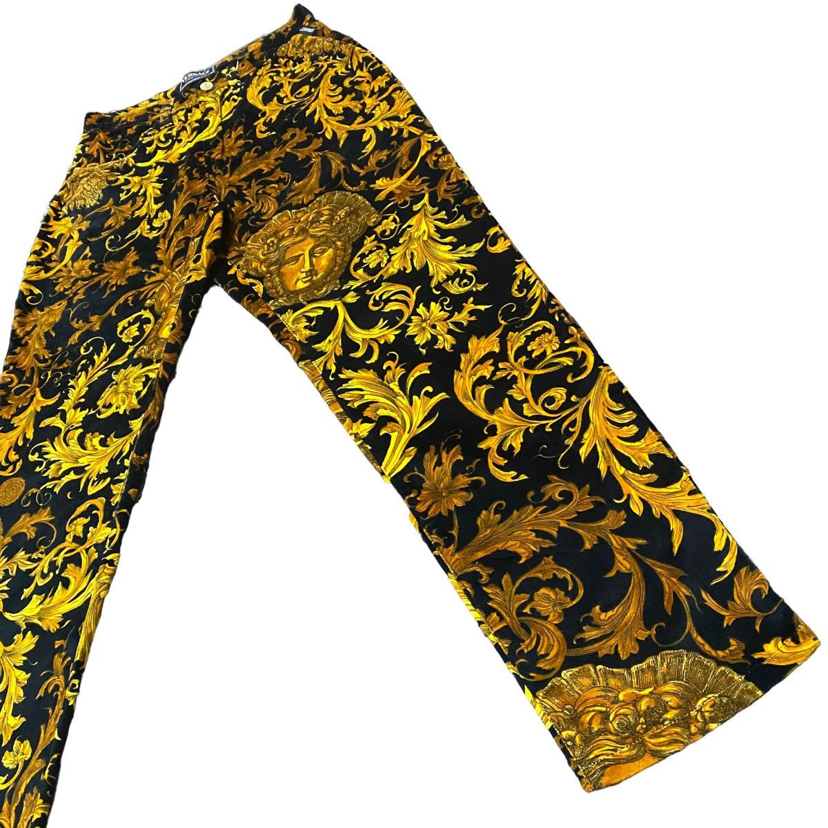 Versace Jeans Couture Vintage Versace Baroque Medusa Velvet Jeans Size 30" / US 8 / IT 44 - 4 Thumbnail
