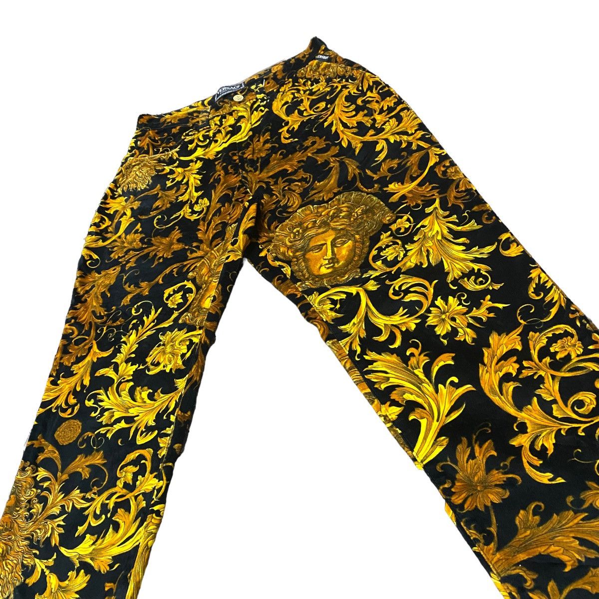 Versace Jeans Couture Vintage Versace Baroque Medusa Velvet Jeans Size 30" / US 8 / IT 44 - 6 Thumbnail