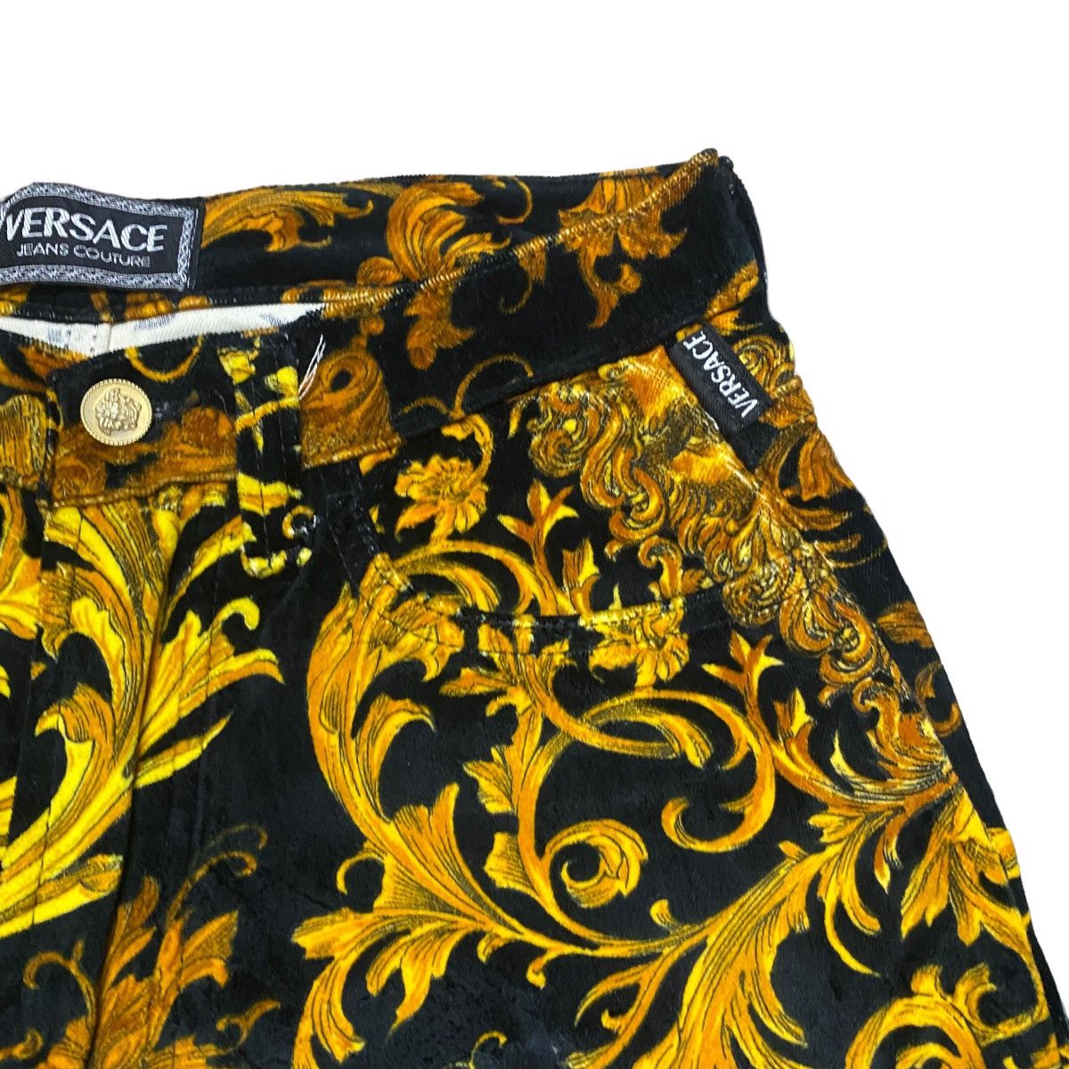 Versace Jeans Couture Vintage Versace Baroque Medusa Velvet Jeans Size 30" / US 8 / IT 44 - 7 Thumbnail