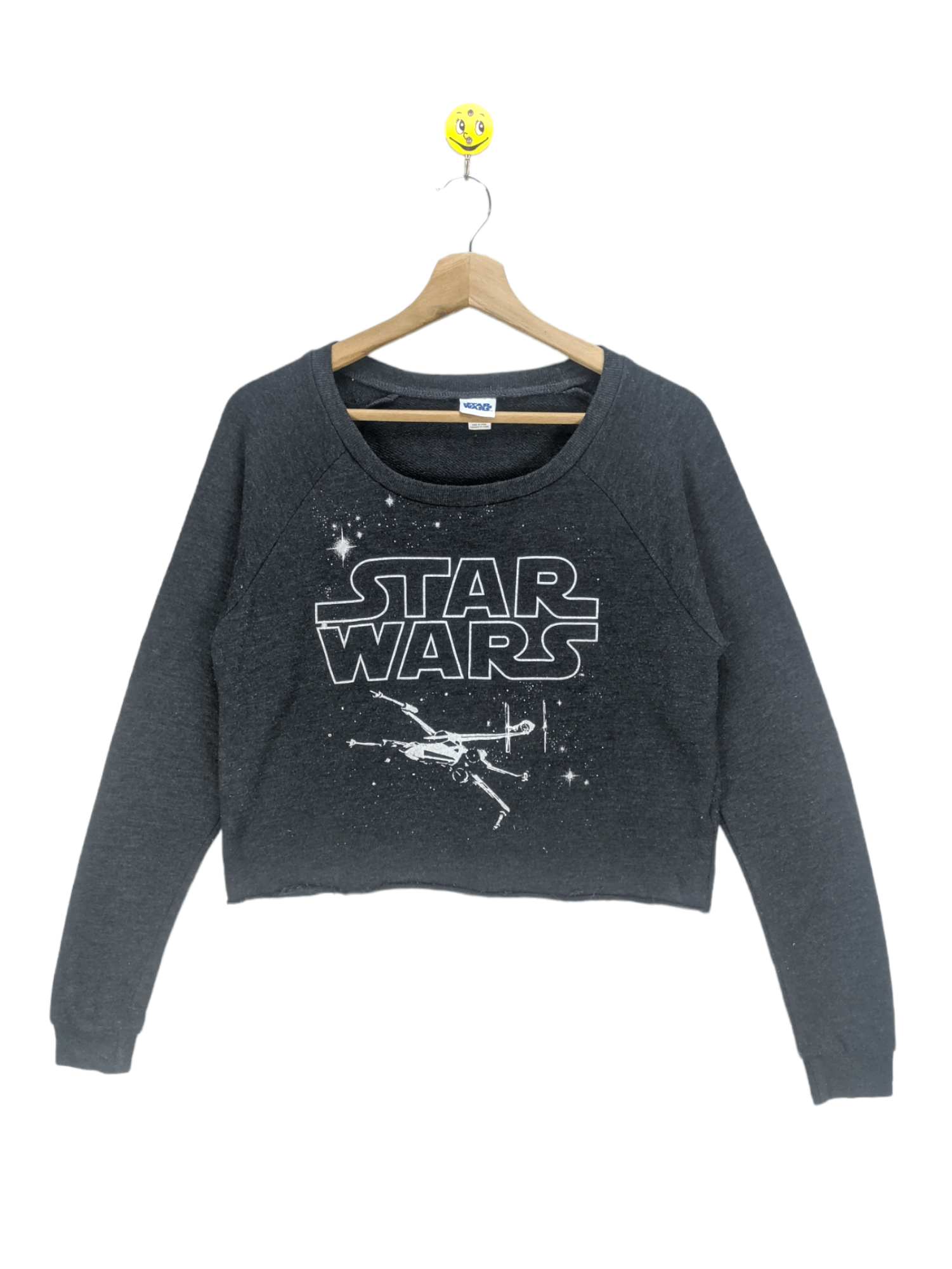 image of Movie x Star Wars Stealsstar Wars Cropped Sweatshirt in Black Grey, Women's (Size Small)