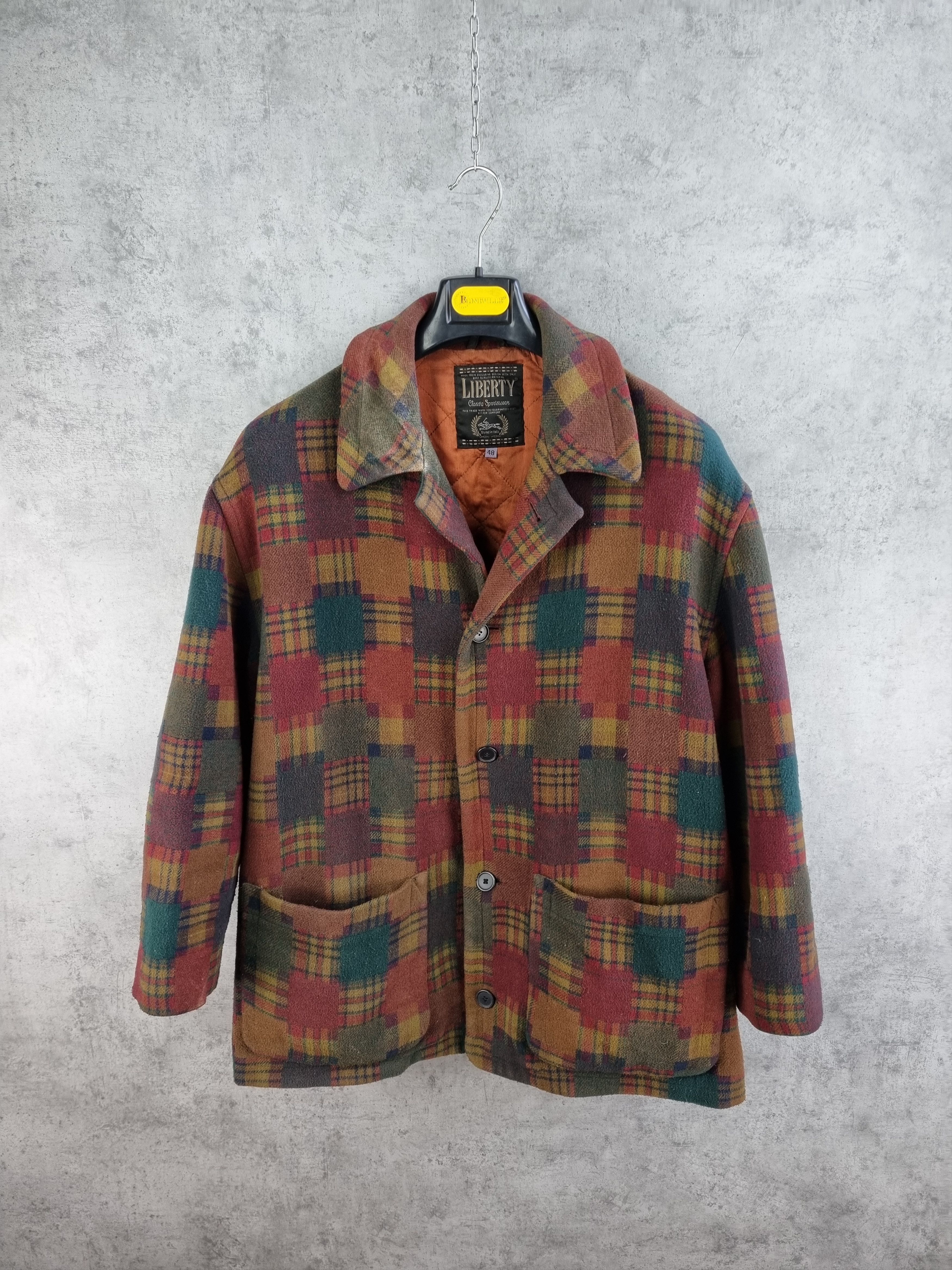 Vintage 90s Patch Work Plaid Wool Vintage Retro Coat Size US L / EU 52-54 / 3 - 1 Thumbnail