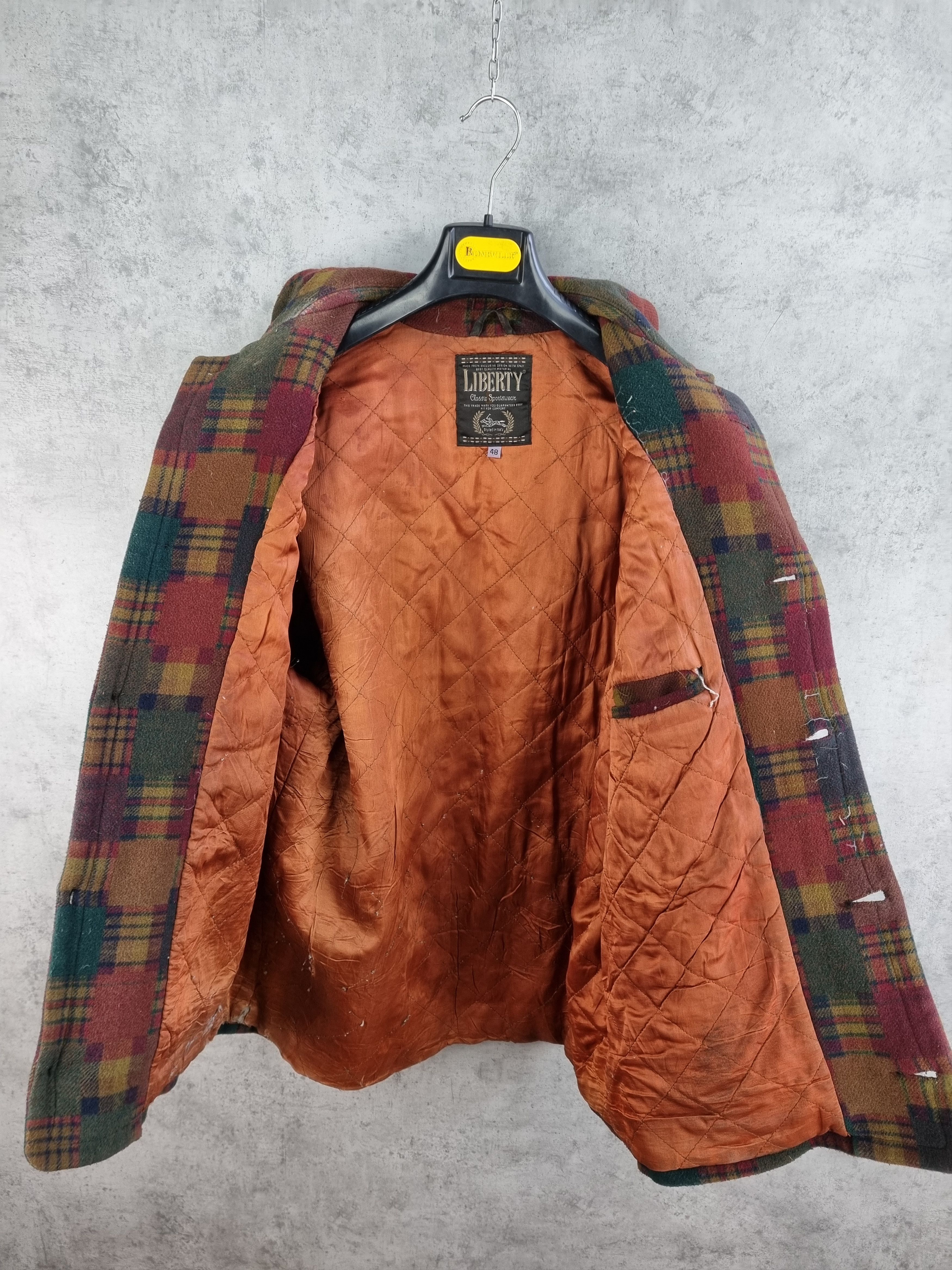 Vintage 90s Patch Work Plaid Wool Vintage Retro Coat Size US L / EU 52-54 / 3 - 6 Thumbnail