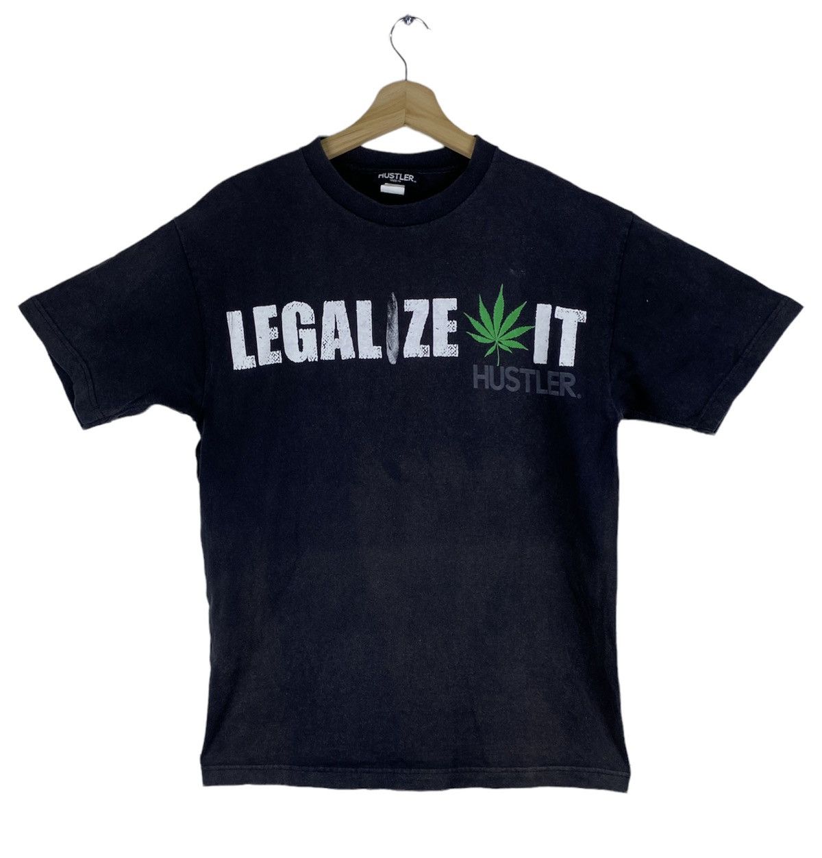 image of GoneVintage Hustler Marijuana Legalize It Tee Weed T Shirt, Men's (Size Medium)