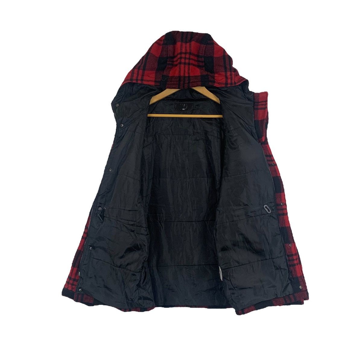 Vintage Vintage HARE Japanese Tartan Wool Hoodie Sweater Jacket Size US L / EU 52-54 / 3 - 3 Thumbnail