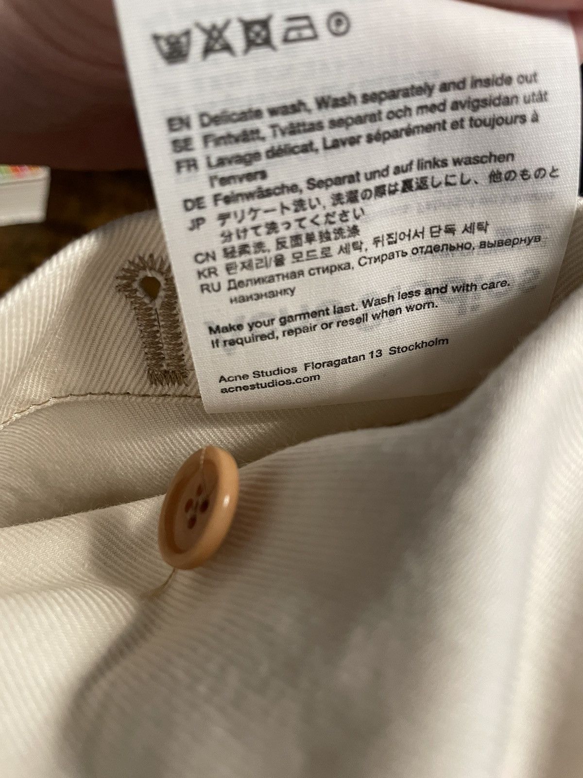 Acne Studios Acne Studios Okey Pink Label Twill Jacket in Ecru Size US S / EU 44-46 / 1 - 4 Thumbnail