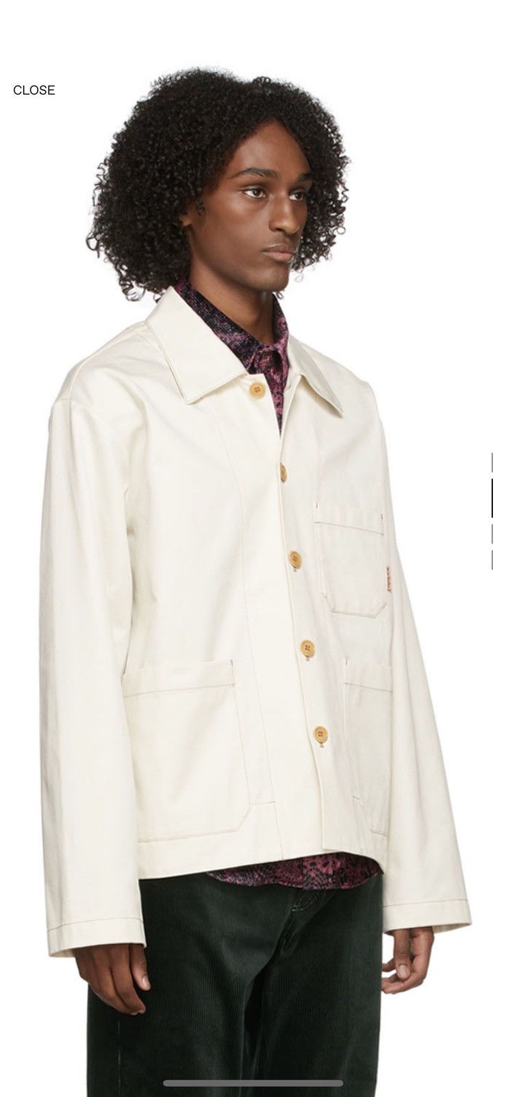Acne Studios Acne Studios Okey Pink Label Twill Jacket in Ecru Size US S / EU 44-46 / 1 - 6 Thumbnail