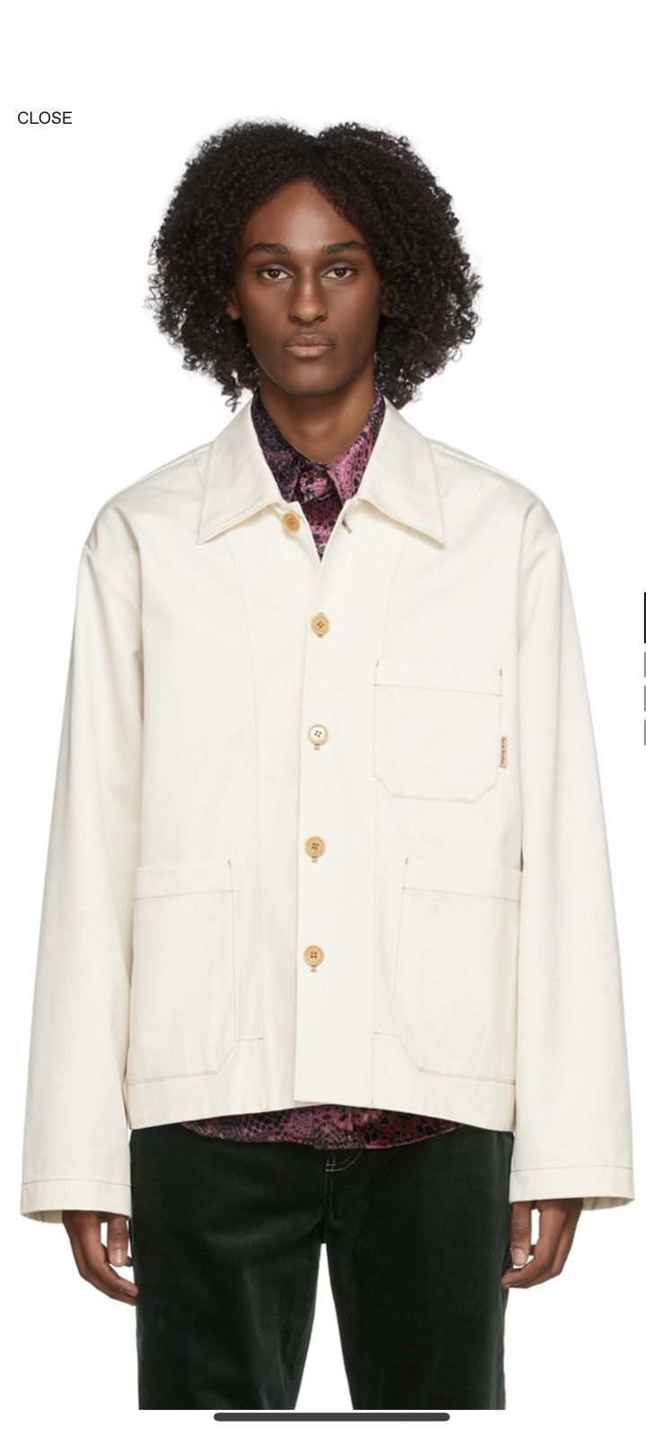 Acne Studios Acne Studios Okey Pink Label Twill Jacket in Ecru Size US S / EU 44-46 / 1 - 5 Thumbnail