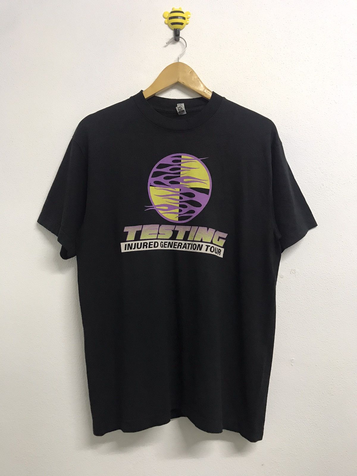 image of Asap Rocky x Awge A$Ap Rocky Testing Injured Generation Tour Black Tshirt in Faded Black (Size Medi