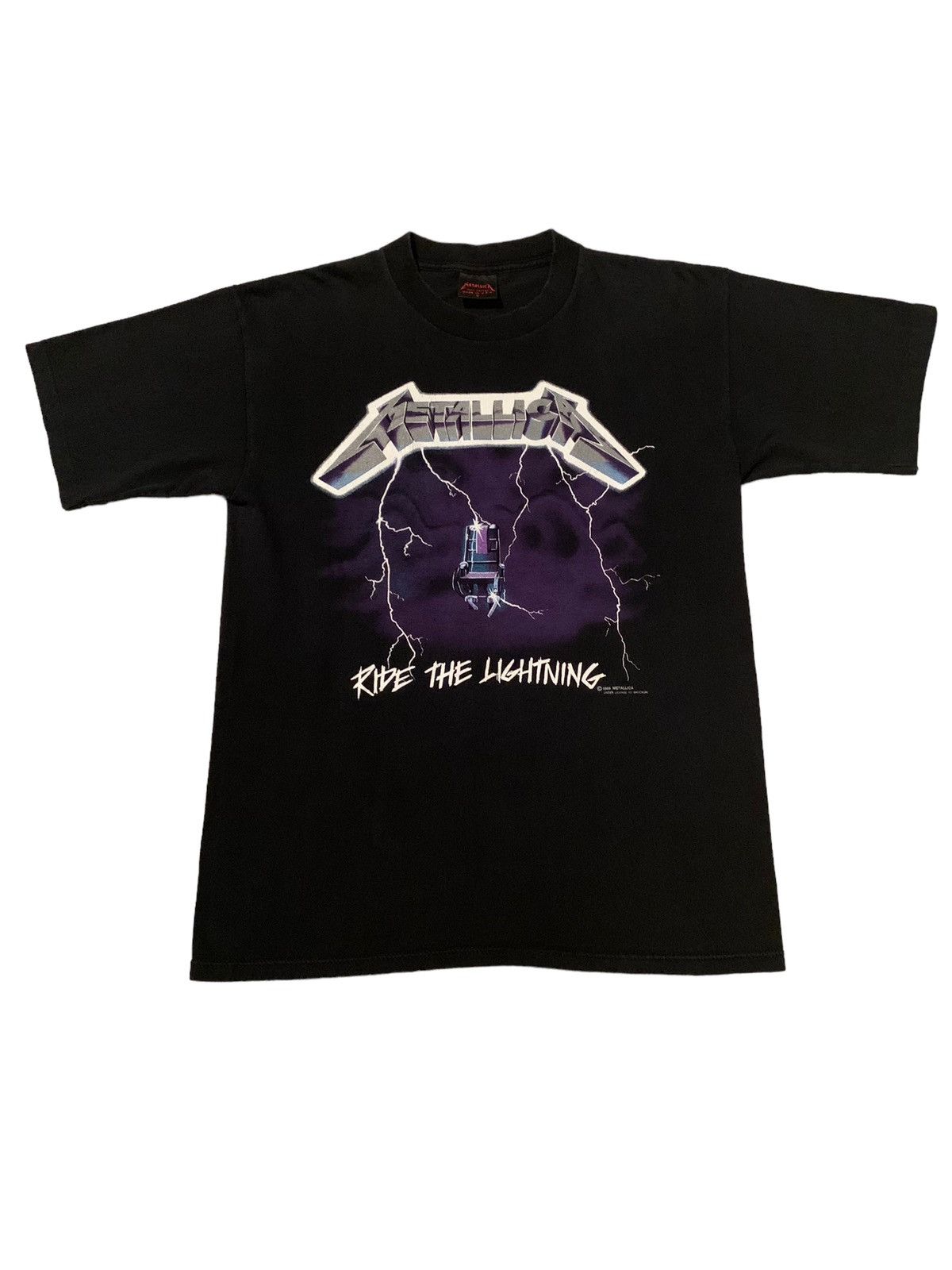Metallica 'Ride The Lightning' (Bianca) T-Shirt - NUOVO E UFFICIALE