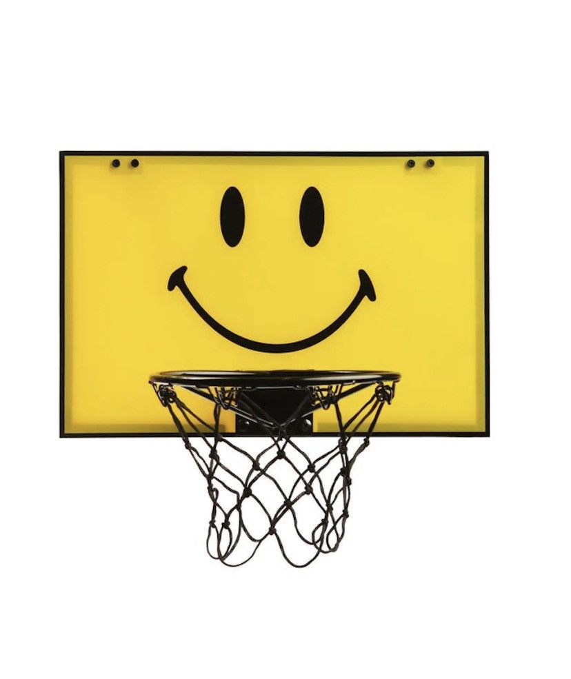 image of Hype x Market Chinatown Market Mini Smiley Basketball Hoop in Yellow, Men's