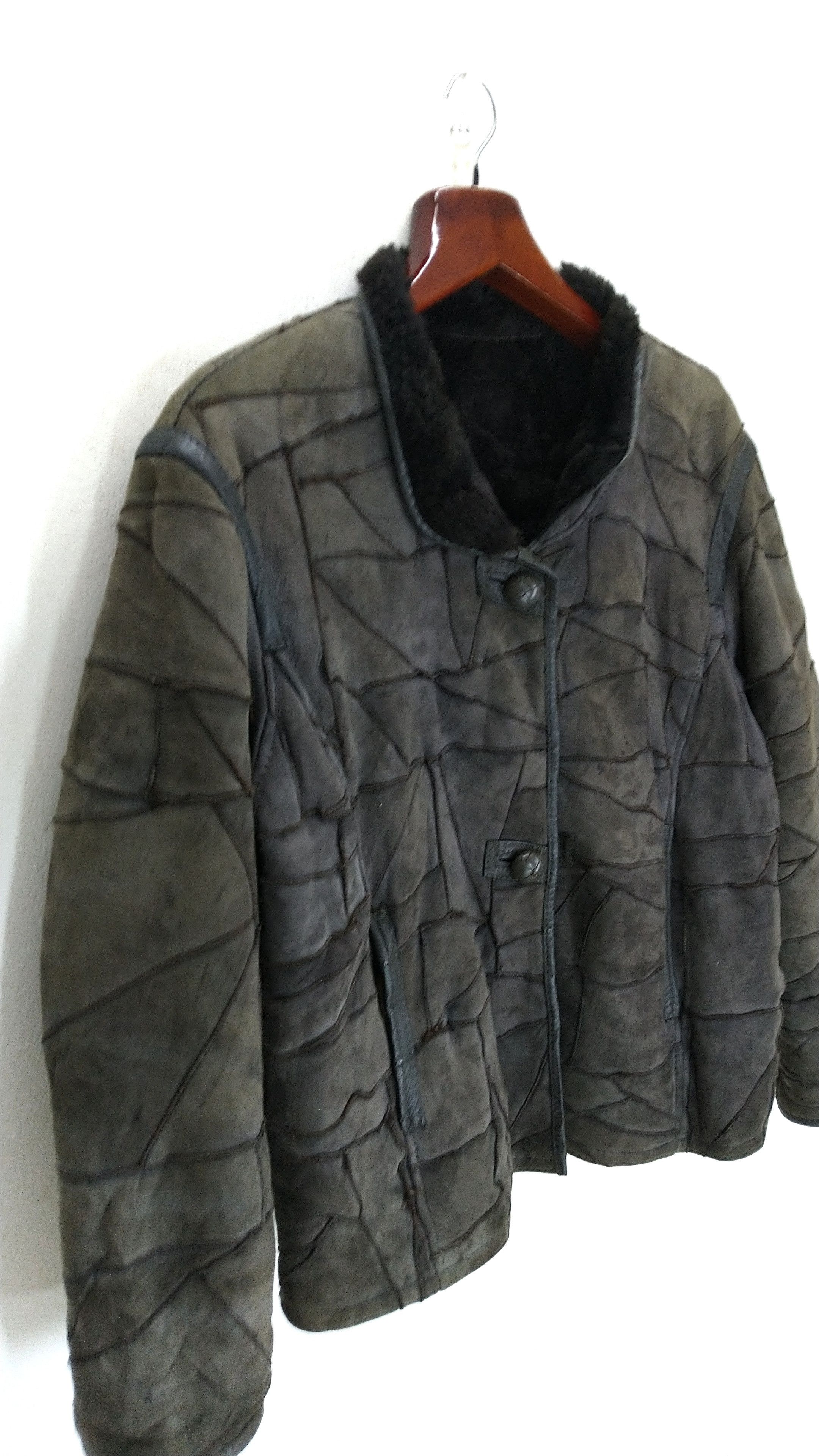 Japanese Brand × Vintage Vtg Quilted Leather Jacket Wool Inner Lining Size US L / EU 52-54 / 3 - 4 Thumbnail