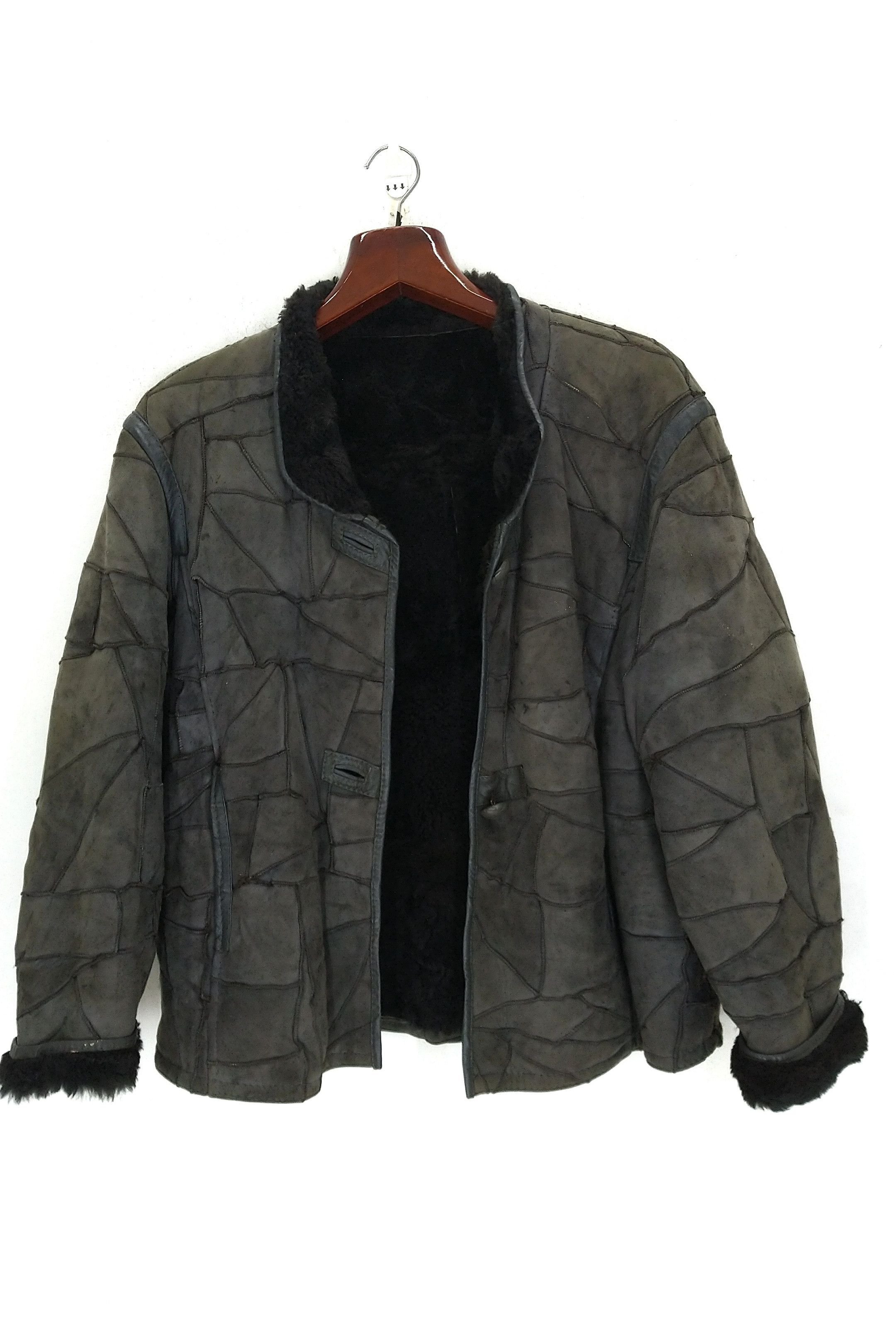 Japanese Brand × Vintage Vtg Quilted Leather Jacket Wool Inner Lining Size US L / EU 52-54 / 3 - 2 Thumbnail