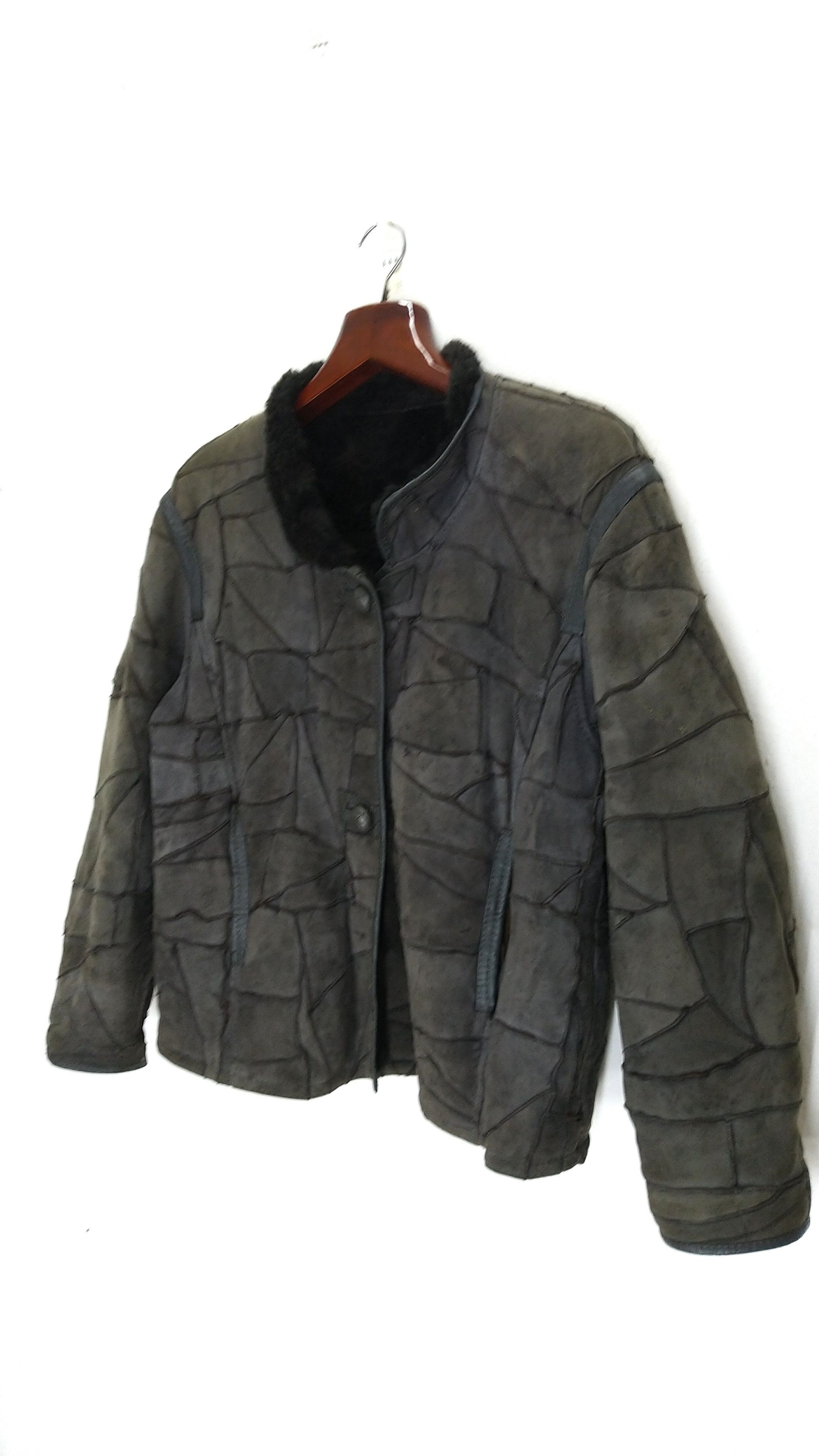 Japanese Brand × Vintage Vtg Quilted Leather Jacket Wool Inner Lining Size US L / EU 52-54 / 3 - 3 Thumbnail