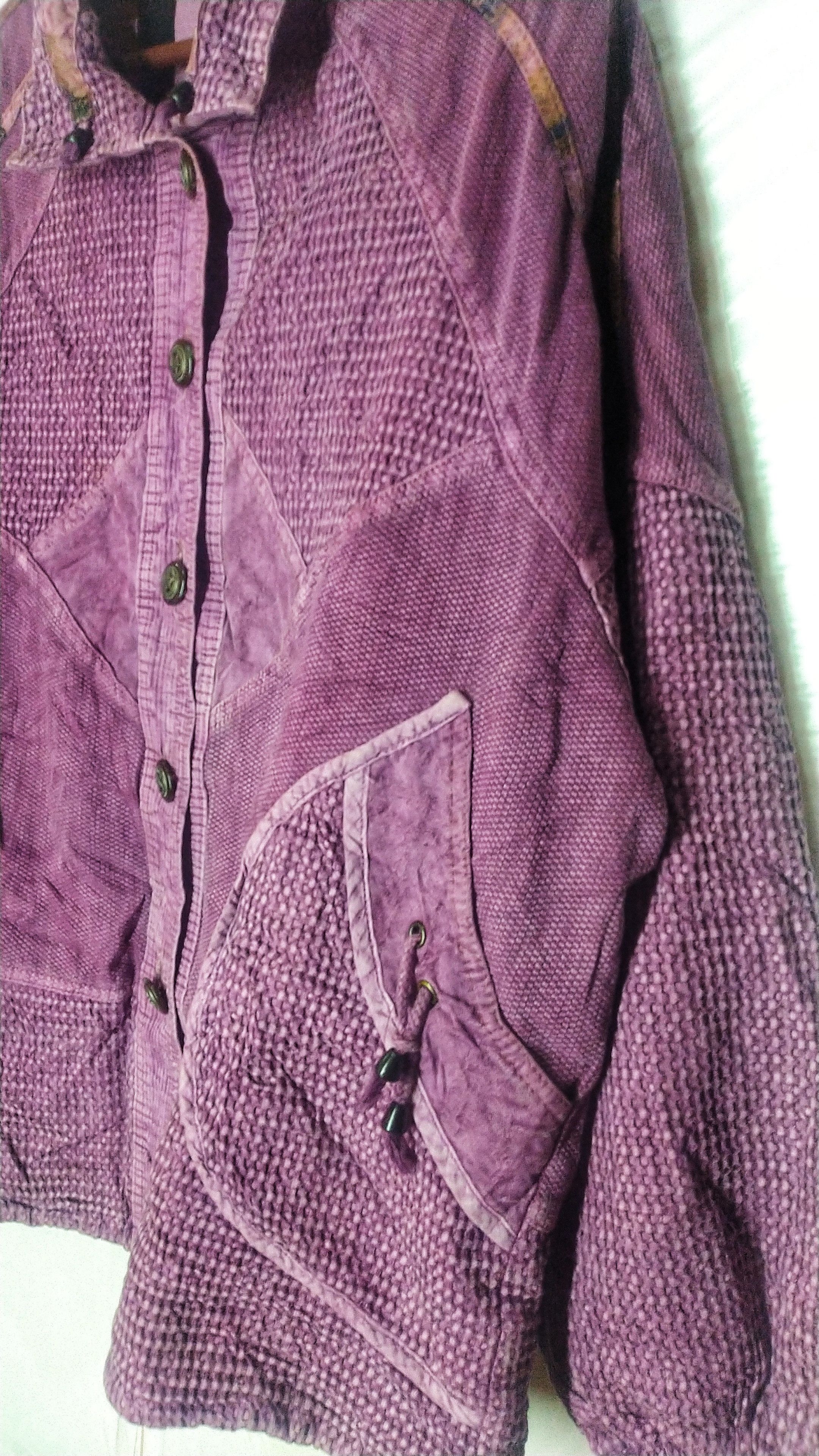 Indigo Sashiko Purple Patchwork Coverall Worker Jacket Indigo Size US XXL / EU 58 / 5 - 5 Thumbnail