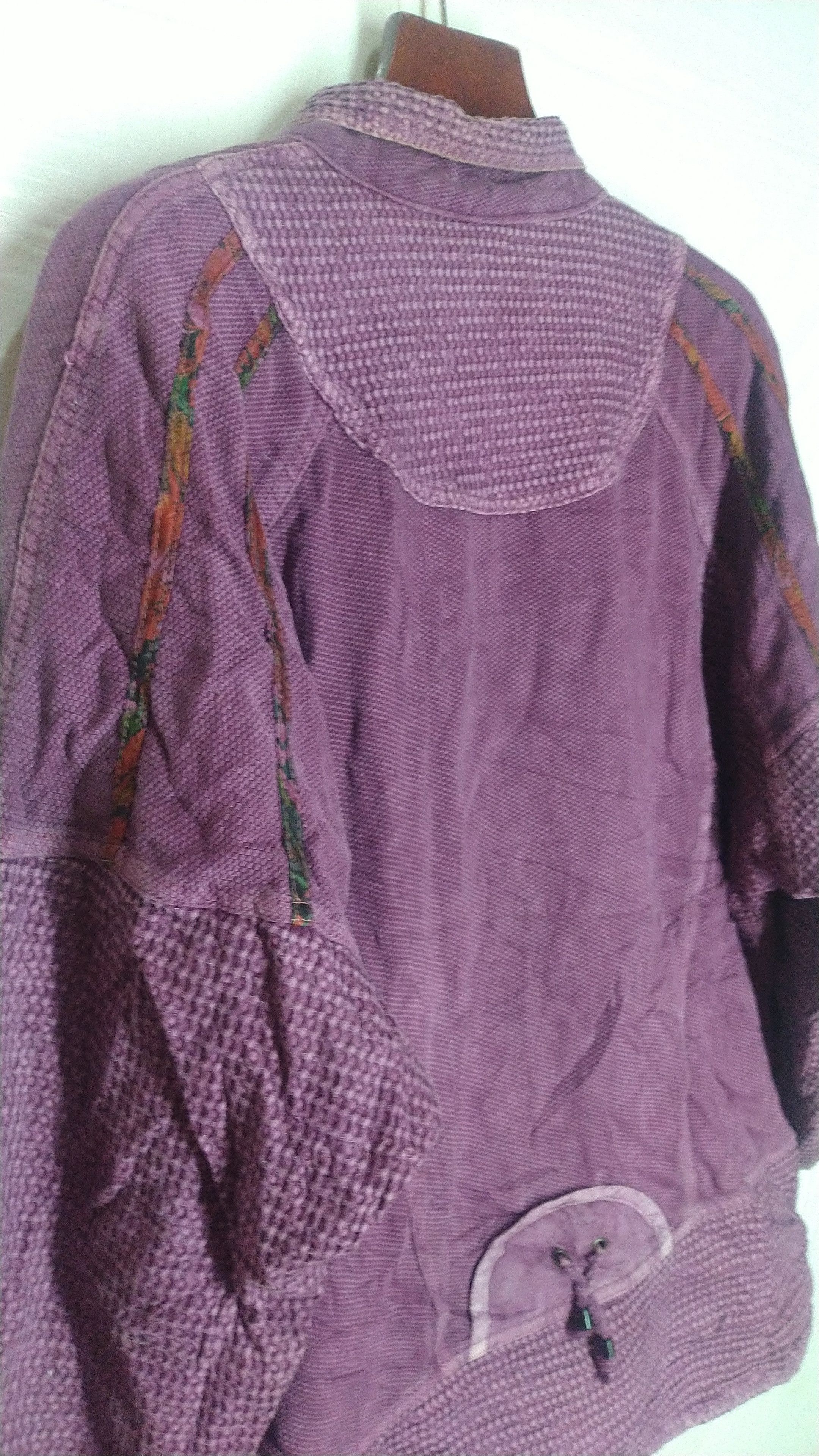 Indigo Sashiko Purple Patchwork Coverall Worker Jacket Indigo Size US XXL / EU 58 / 5 - 8 Thumbnail