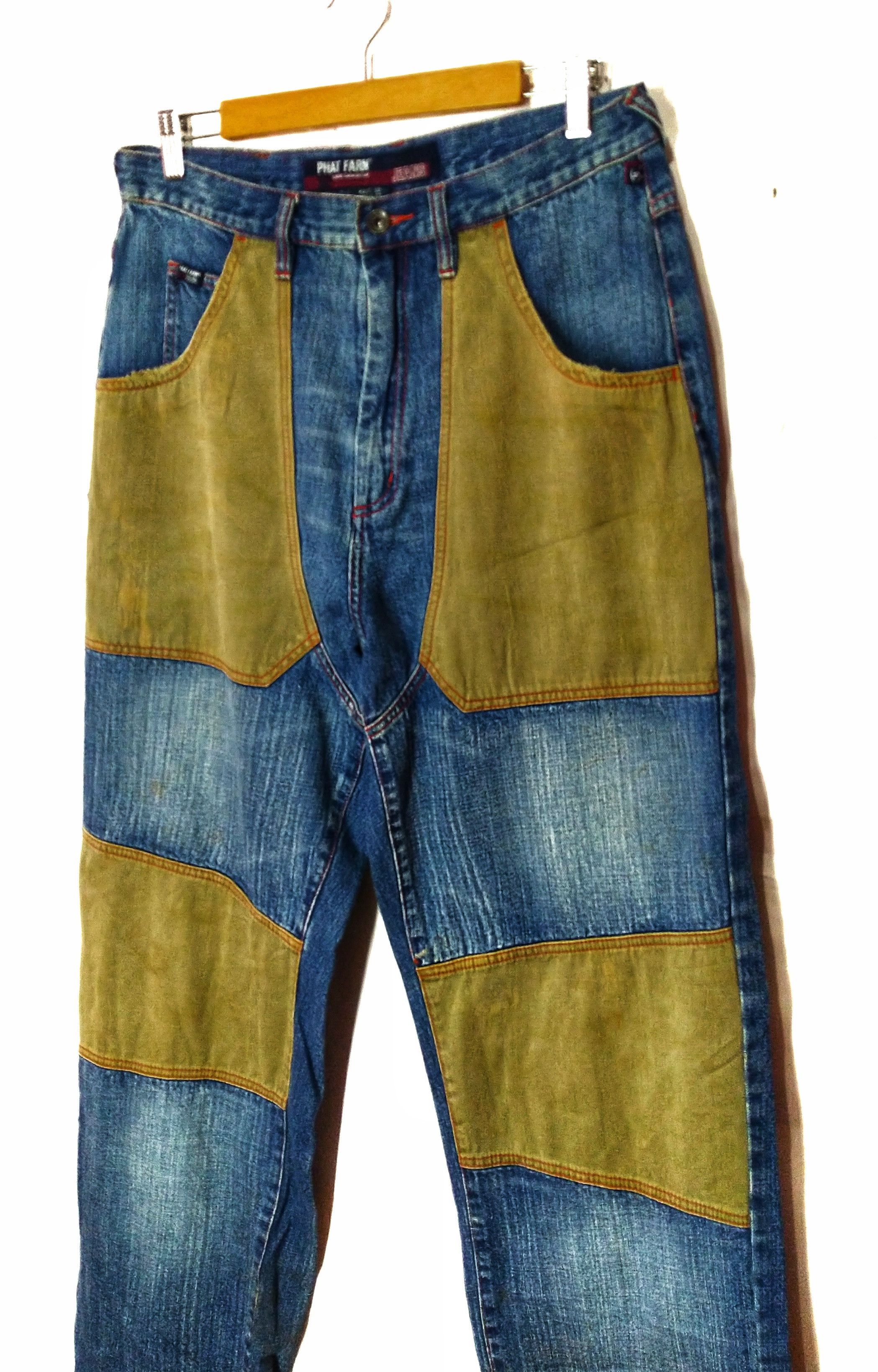 Phat Farm PHAT FARM patchwork distressed denim KAPITAL style Size US 33 - 3 Thumbnail