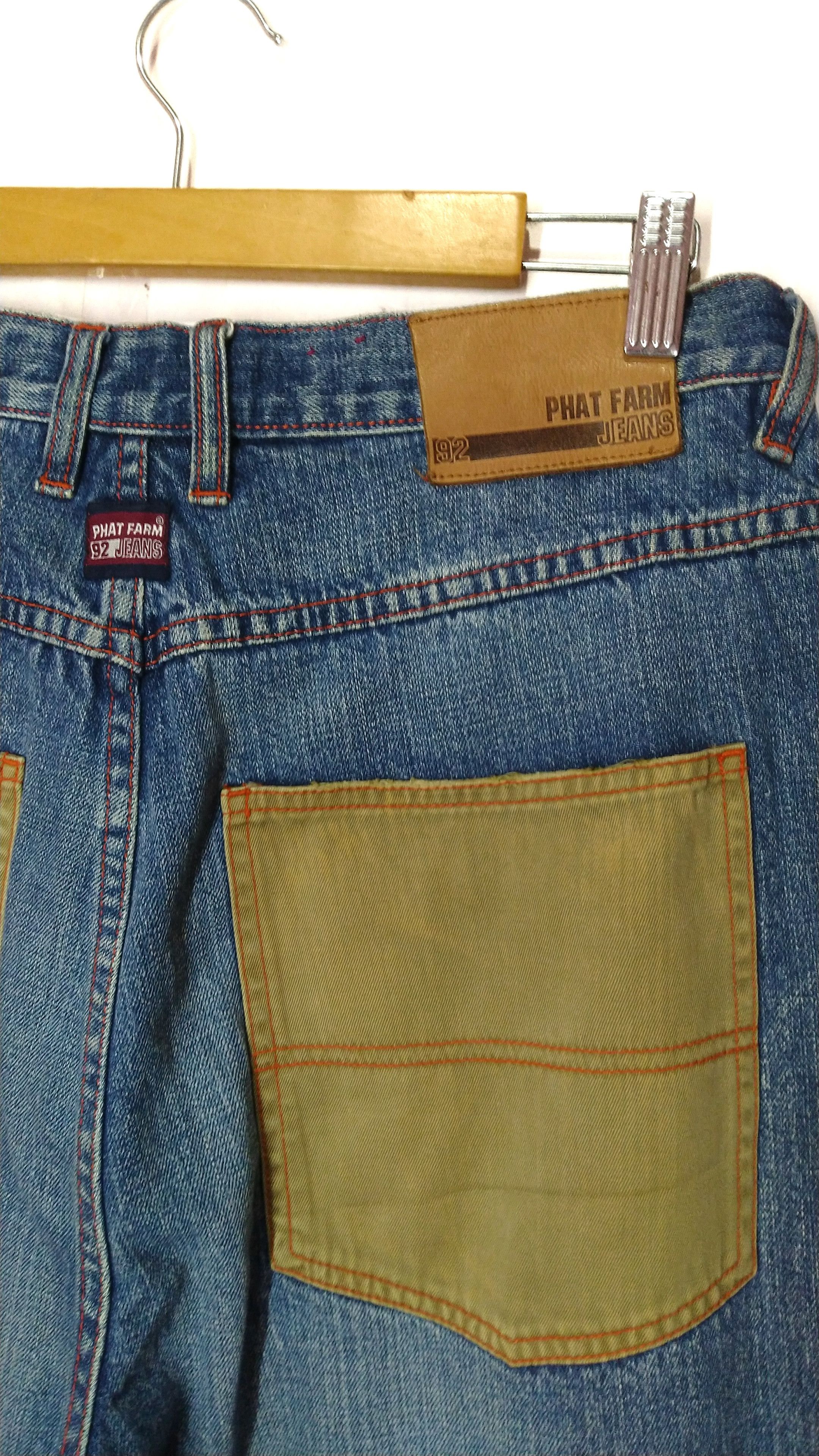 Phat Farm PHAT FARM patchwork distressed denim KAPITAL style Size US 33 - 5 Thumbnail