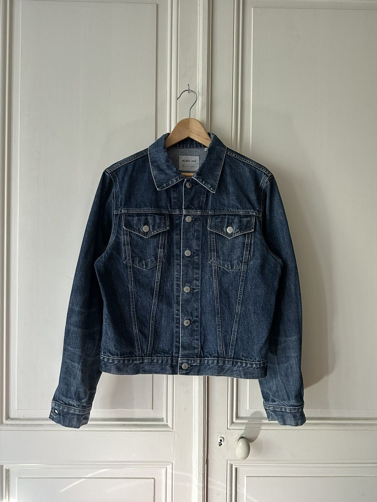 ジャケット・アウター HELMUT LANG 2000 S/S denim jacket S/S2004 Helmut Lang - treated raw denim slim 2 pocket jacket