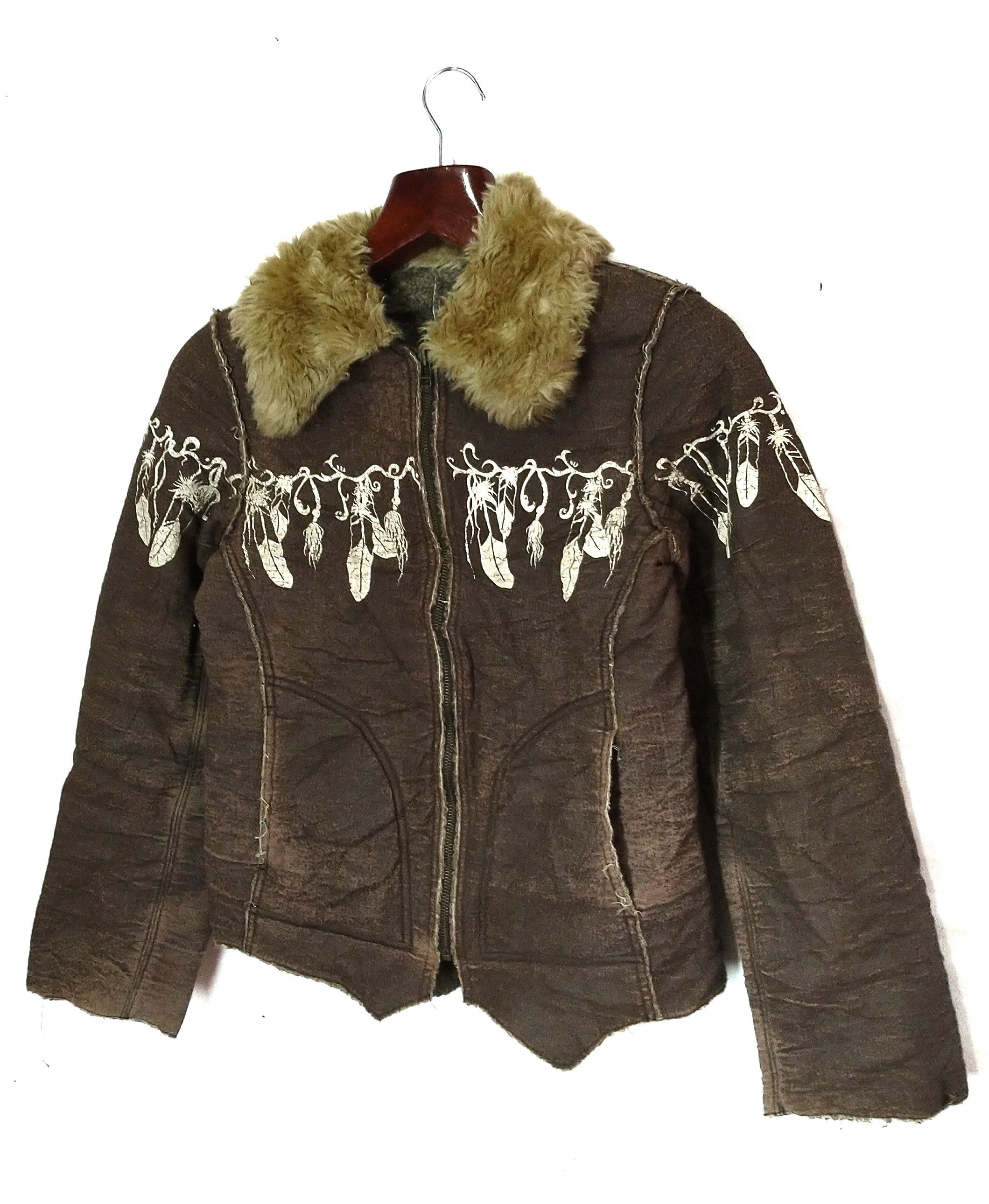 Handmade Vintage Clutch Exclusive Handmade Sherpa Patchwork Jacket Size US M / EU 48-50 / 2 - 2 Thumbnail
