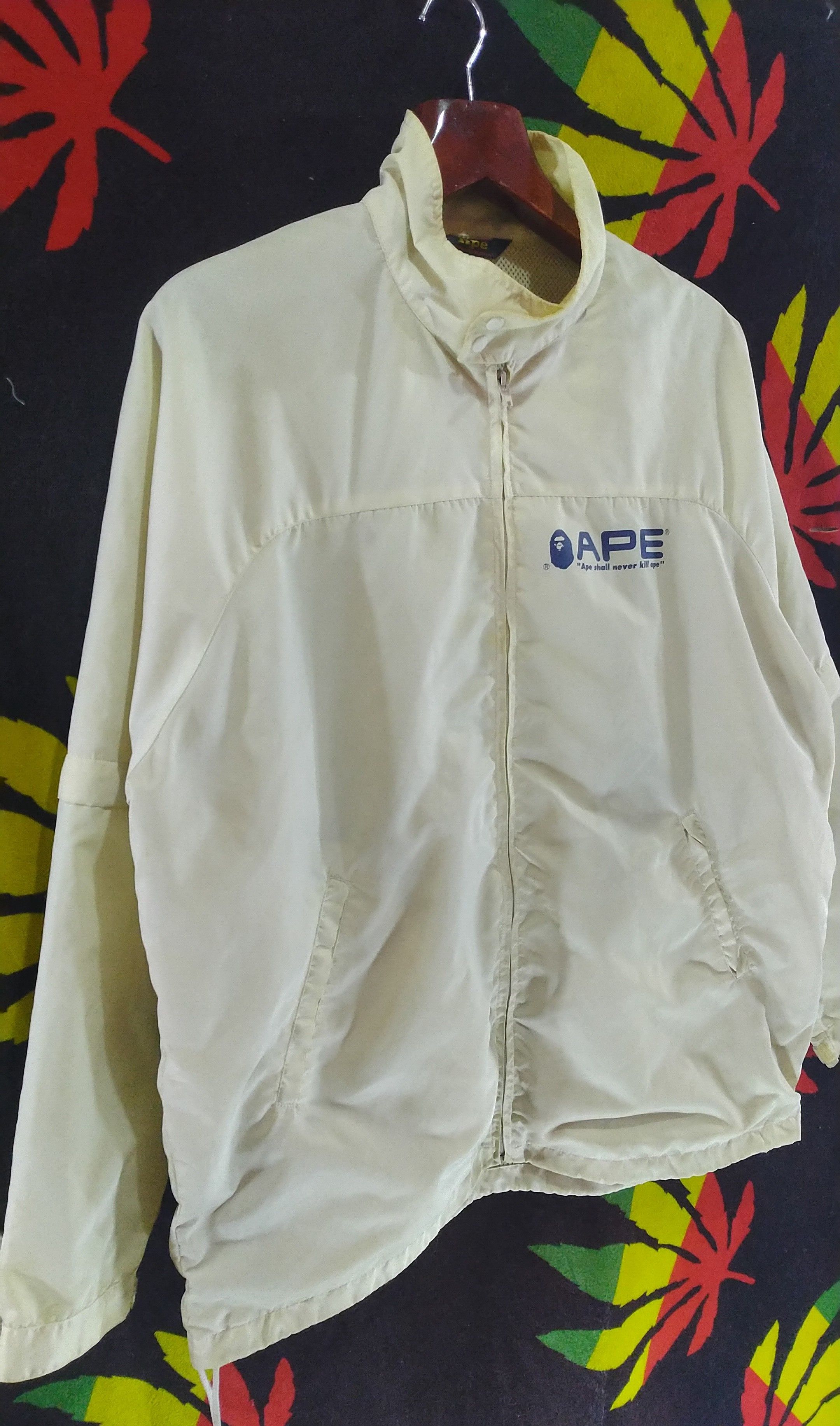 Japanese Brand × Vintage BAPE Windbreaker Jacket "Ape shall never kill ape" Size US XXL / EU 58 / 5 - 4 Thumbnail
