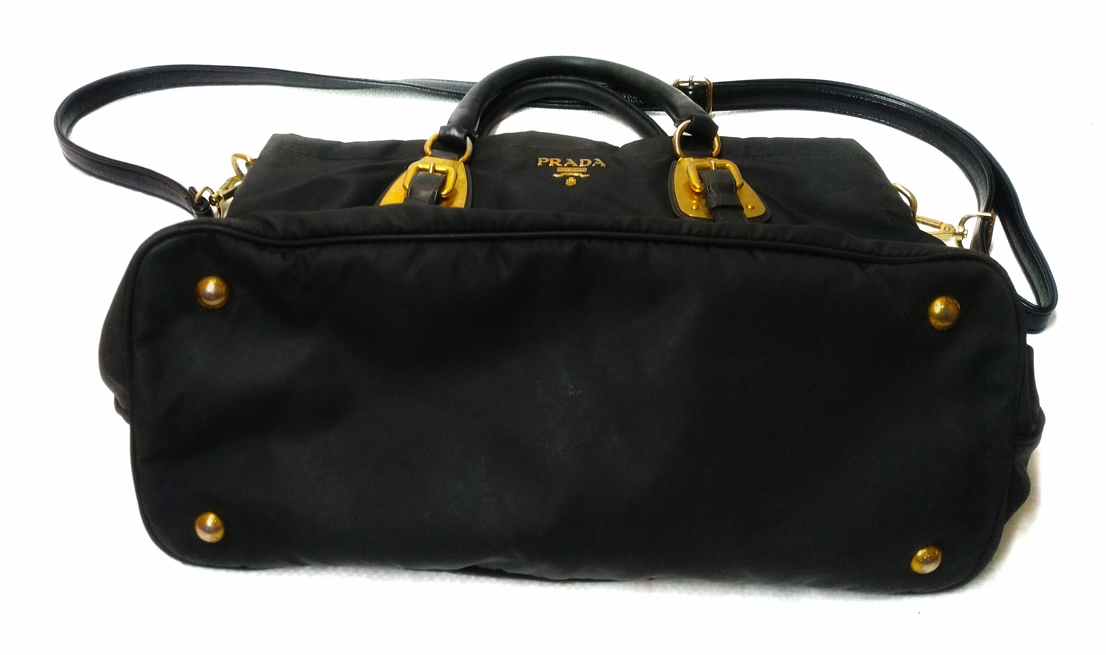 Prada Authentic Prada Canvas Nylon Bag Black Colour Leather Belt Size ONE SIZE - 5 Thumbnail