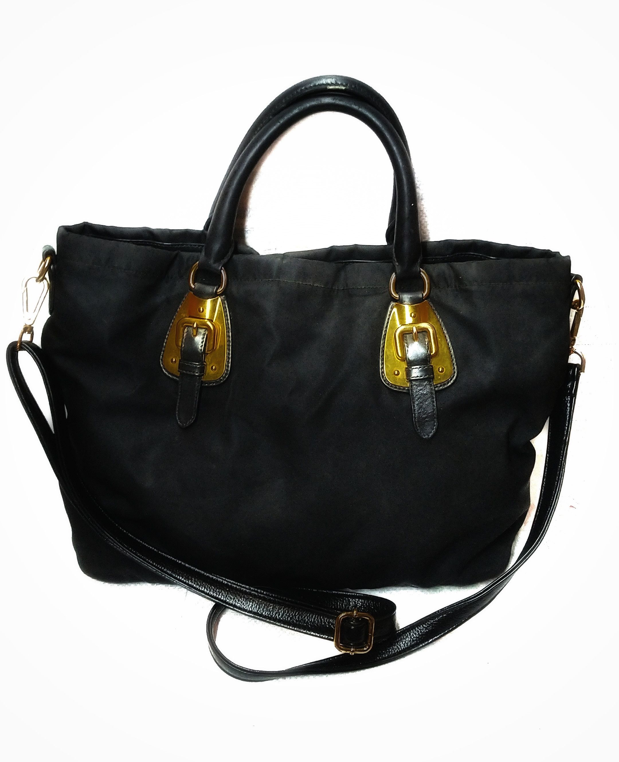 Prada Authentic Prada Canvas Nylon Bag Black Colour Leather Belt Size ONE SIZE - 4 Thumbnail