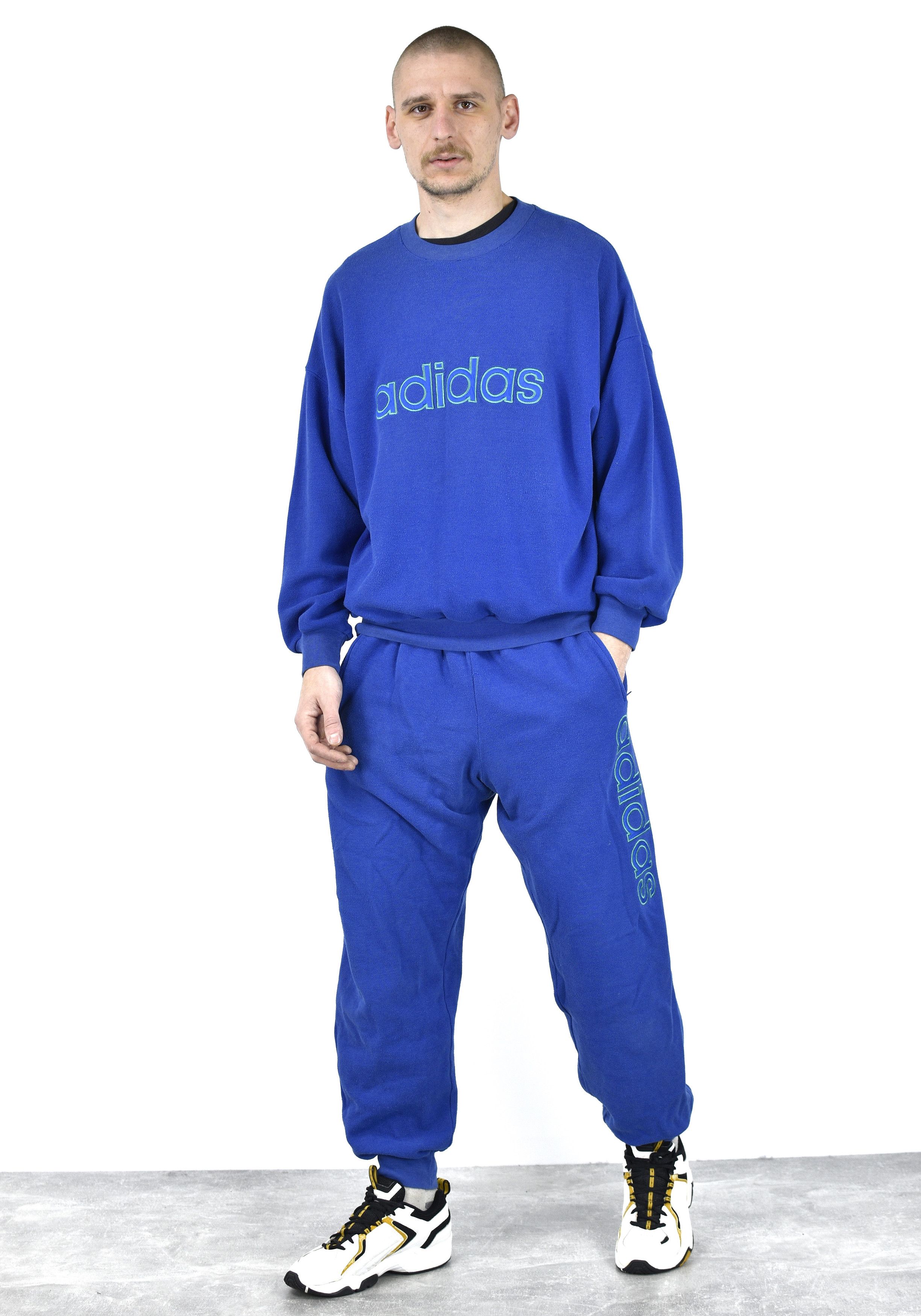 Adidas × Vintage Vintage Adidas Blue Suit Sweatshirt Pants Size US M / EU 48-50 / 2 - 2 Thumbnail