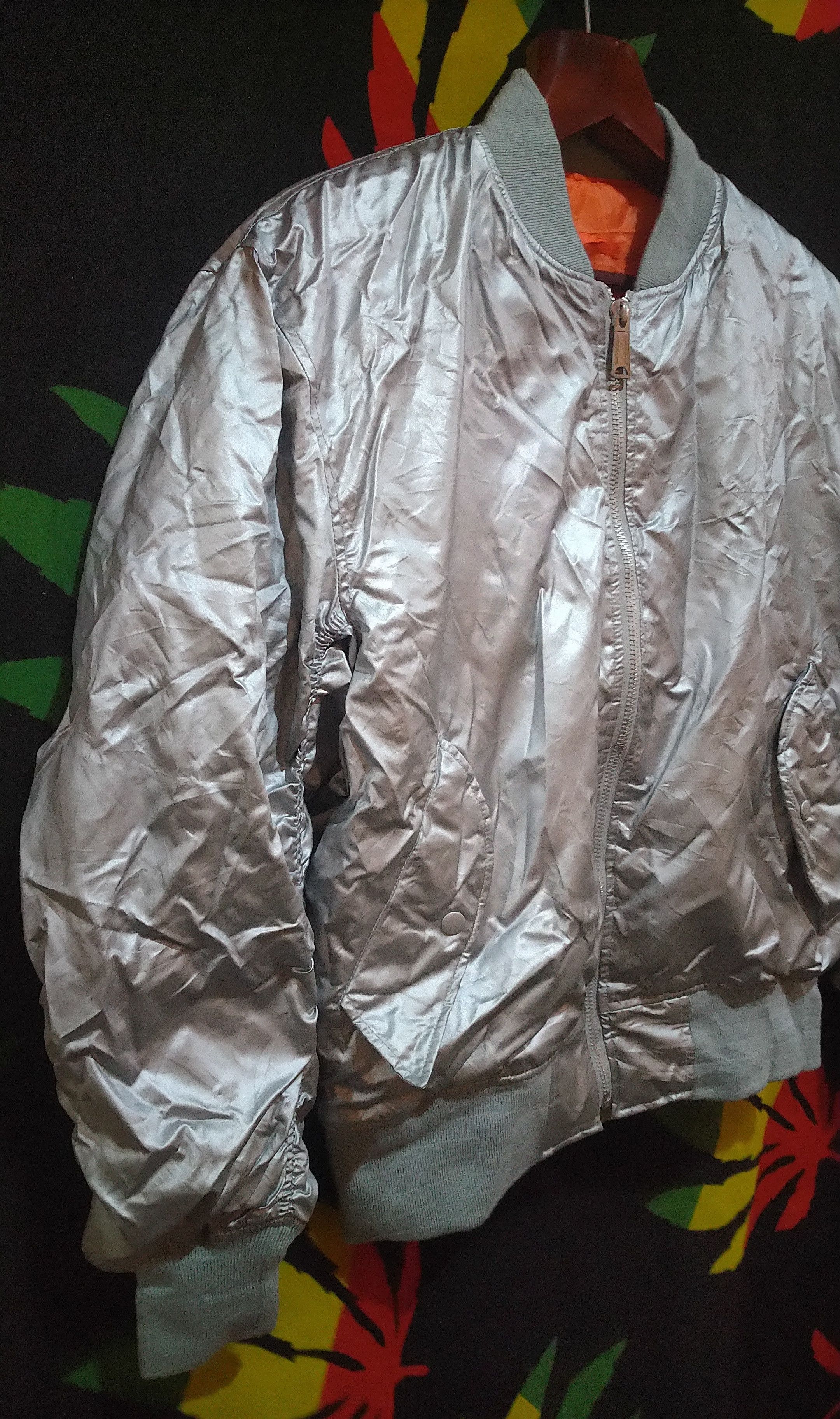 Avirex Rare silver flight jacket military bomber jacket men's XL Size US XL / EU 56 / 4 - 3 Thumbnail