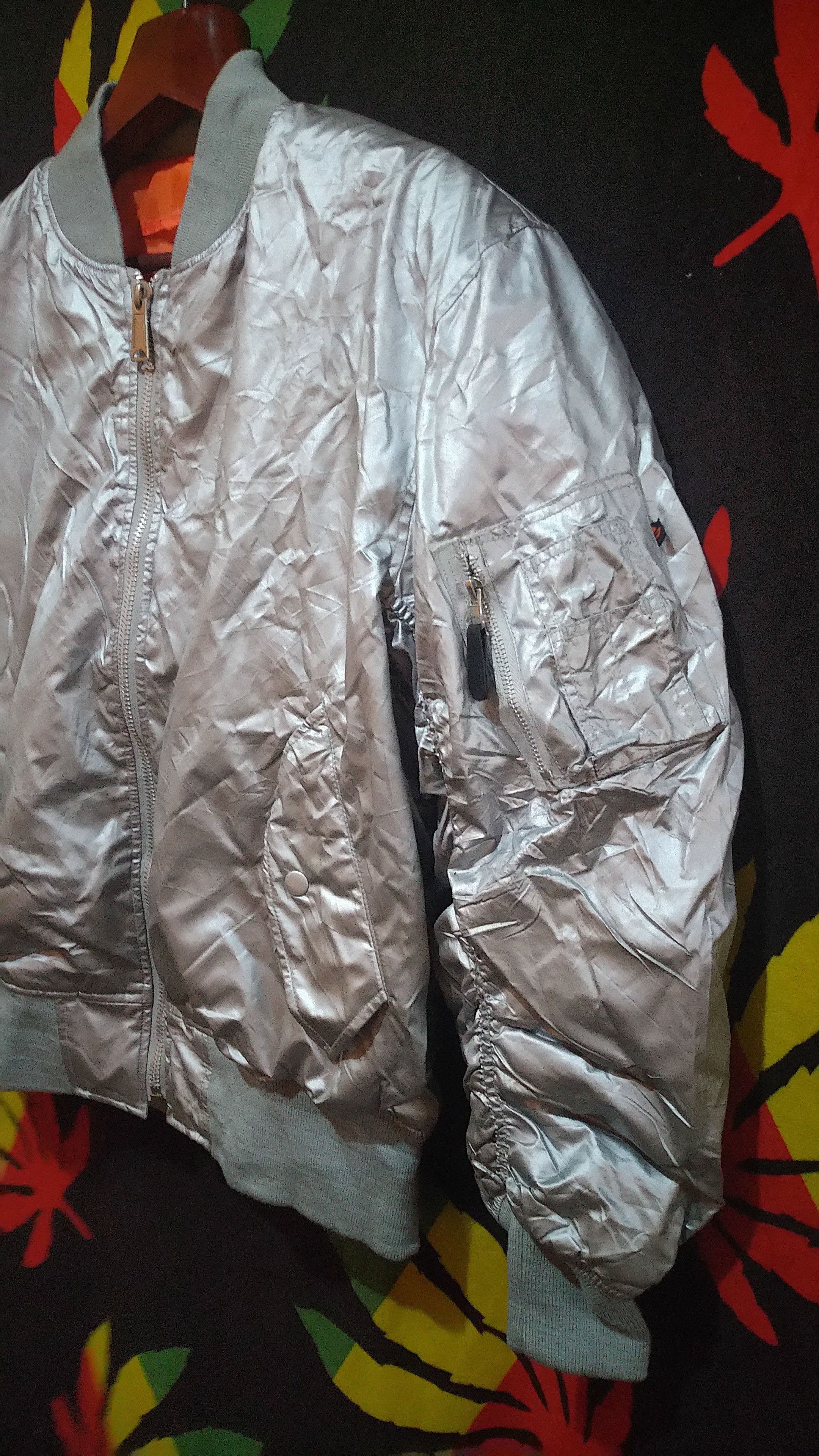 Avirex Rare silver flight jacket military bomber jacket men's XL Size US XL / EU 56 / 4 - 2 Thumbnail