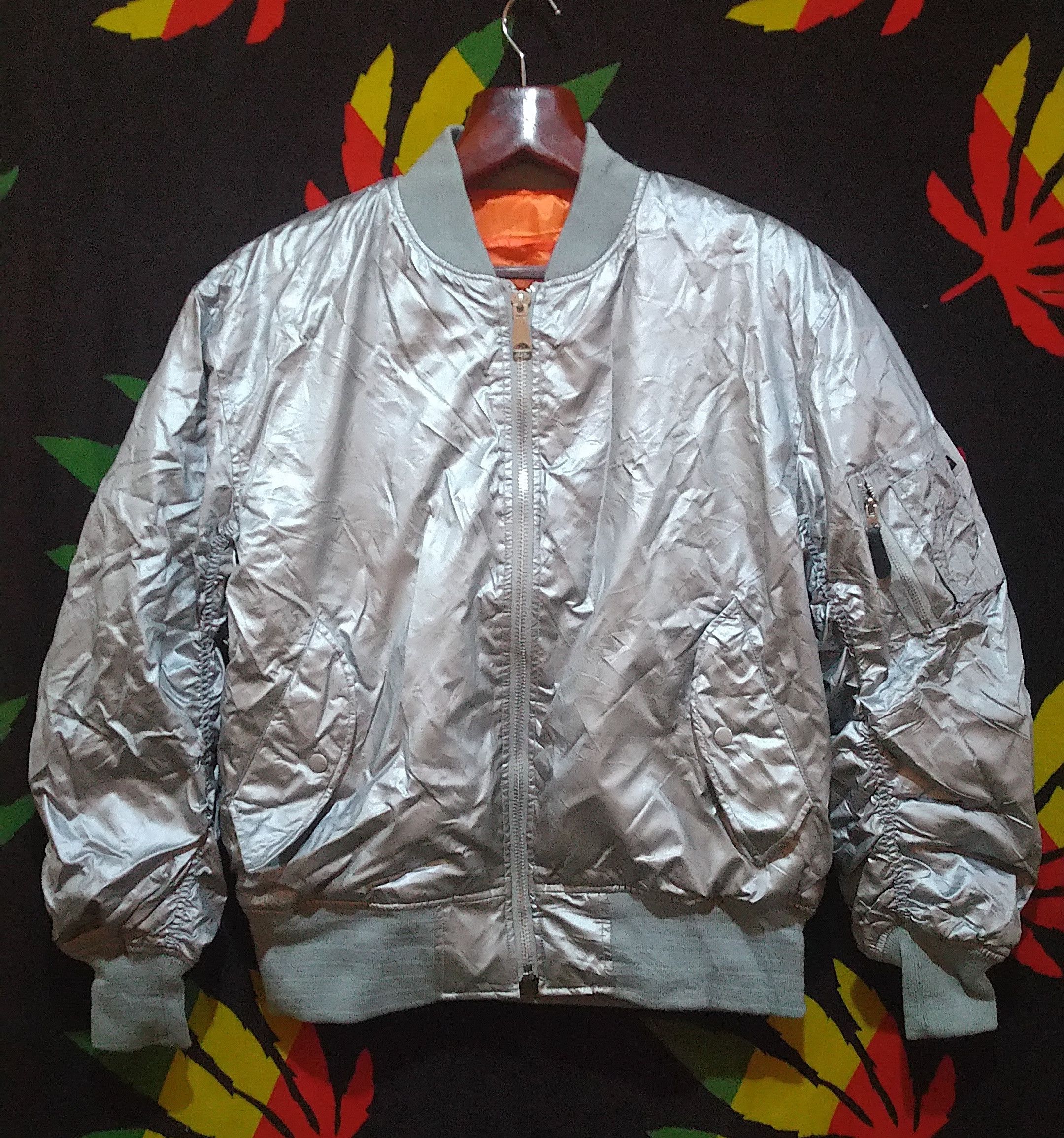 Avirex Rare silver flight jacket military bomber jacket men's XL Size US XL / EU 56 / 4 - 1 Thumbnail