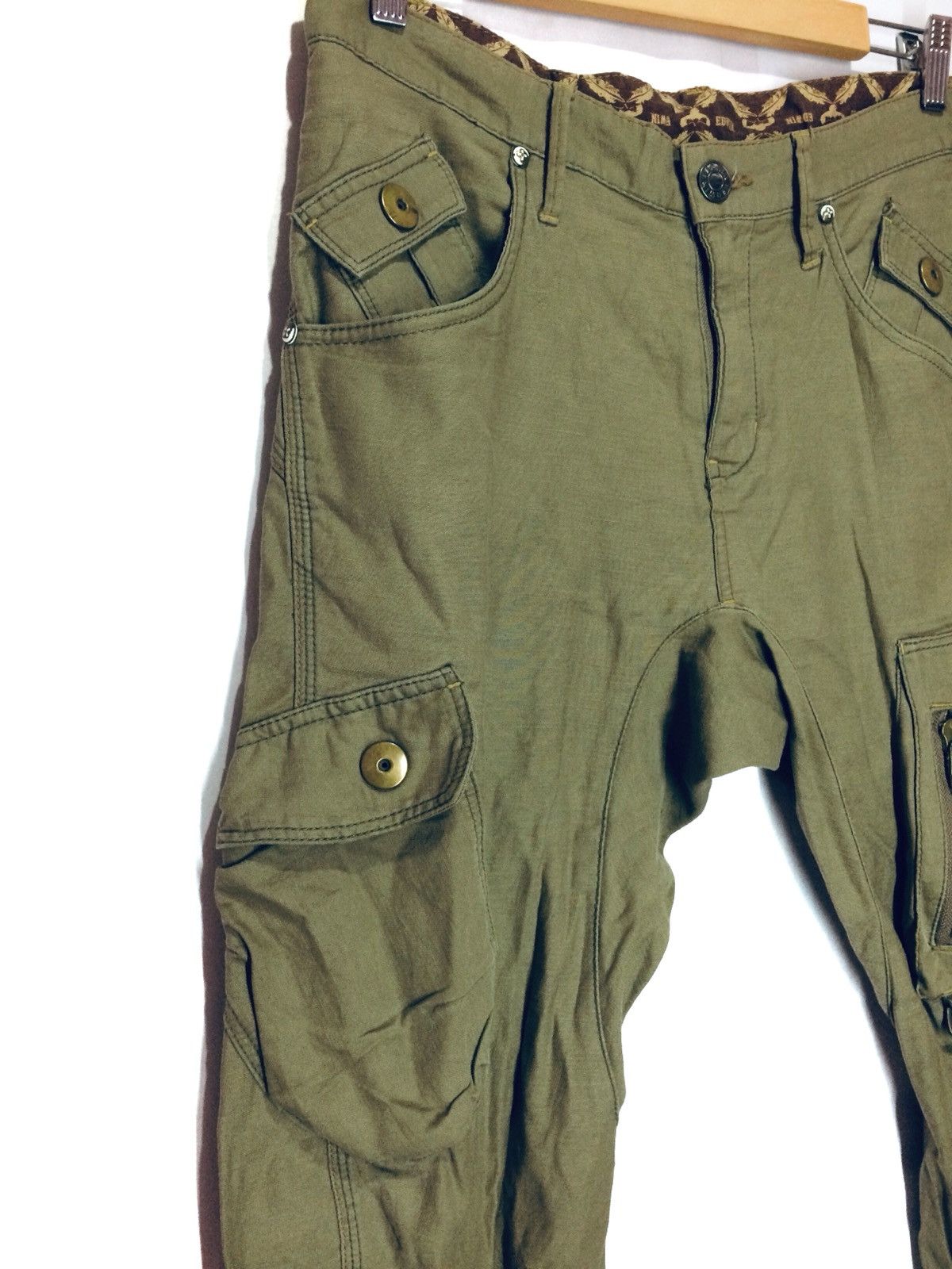 Edwin Edwin Multi Pocket Utility Cargo Pant Army Punk Design Size US 33 - 3 Thumbnail