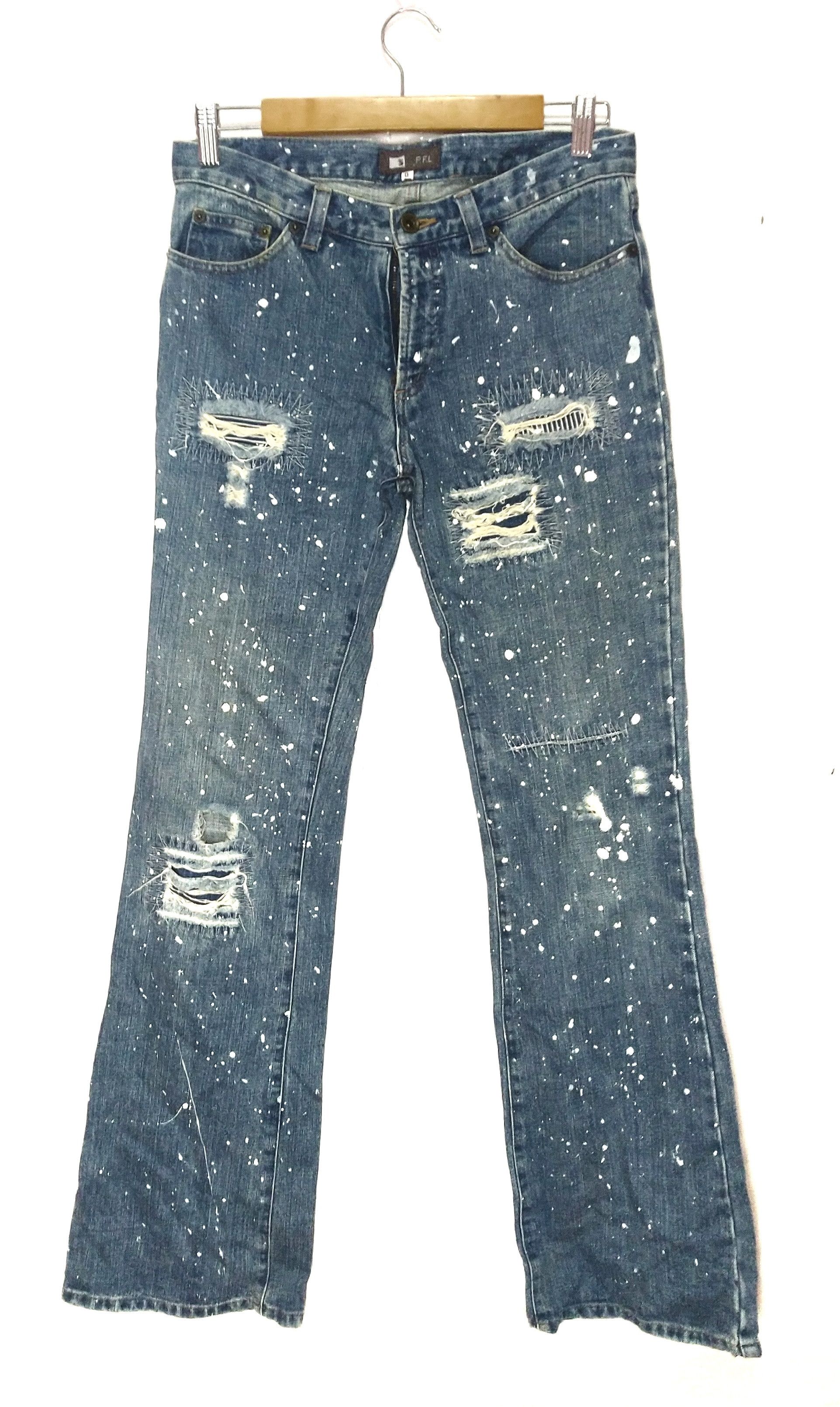 Japanese Brand Helmut Lang style by P.F.L painter denim Boro patchwork Size US 32 / EU 48 - 1 Thumbnail