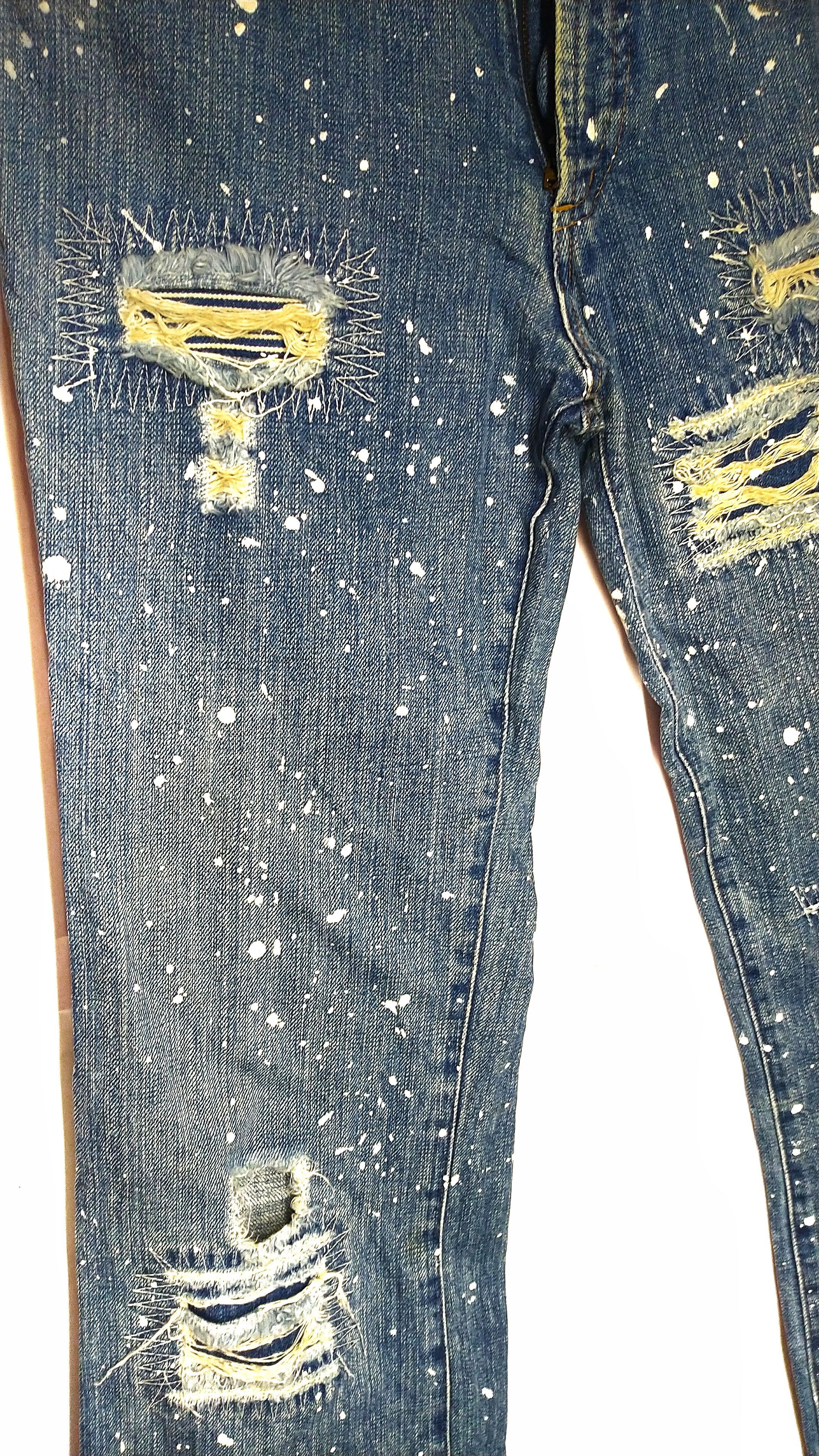 Japanese Brand Helmut Lang style by P.F.L painter denim Boro patchwork Size US 32 / EU 48 - 3 Thumbnail