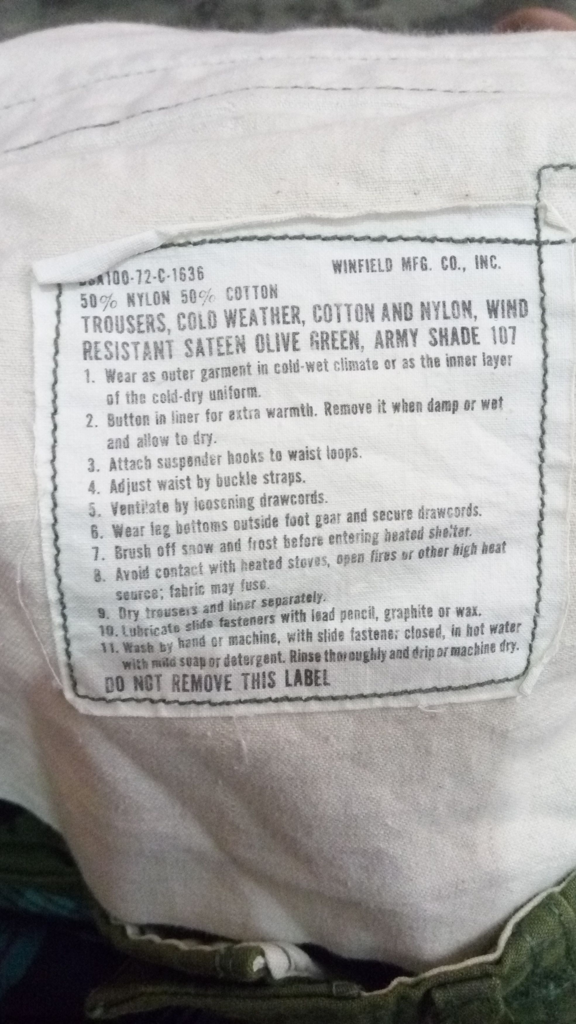 Vintage Vintage 70's Vietnam Cold Weather Fatigues Pants US army Size US 32 / EU 48 - 8 Thumbnail