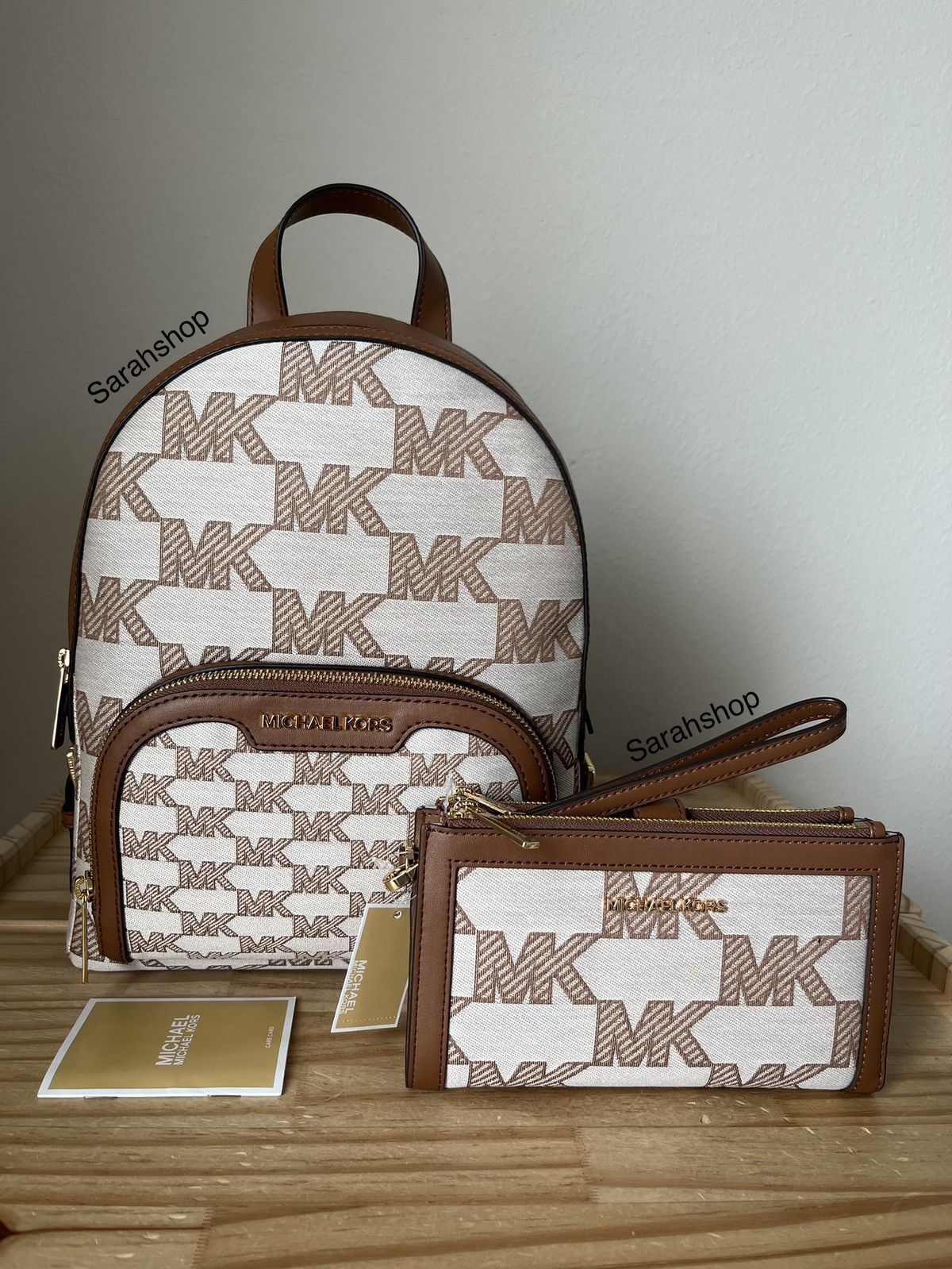 Mk backpack set Michael Kors Jet Set Large Signature PVC Chain Backpack Flap  main image 4