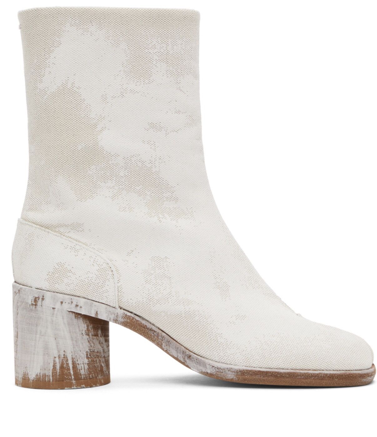 Maison Margiela Off-White Bianchetto Mid Heel Tabi Boots Size US 7 / IT 37 - 3 Thumbnail